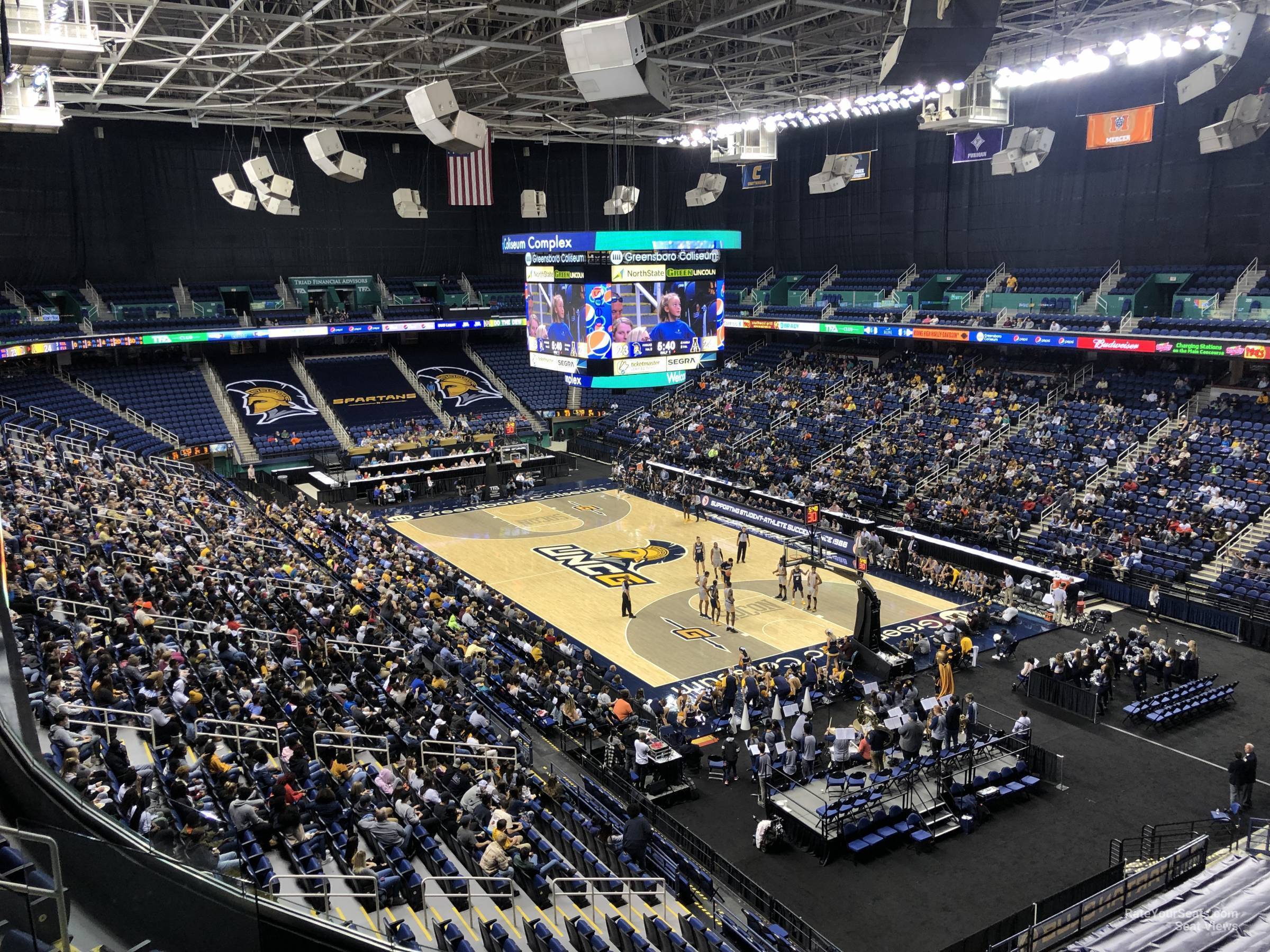 section 237, row g seat view  for basketball - greensboro coliseum