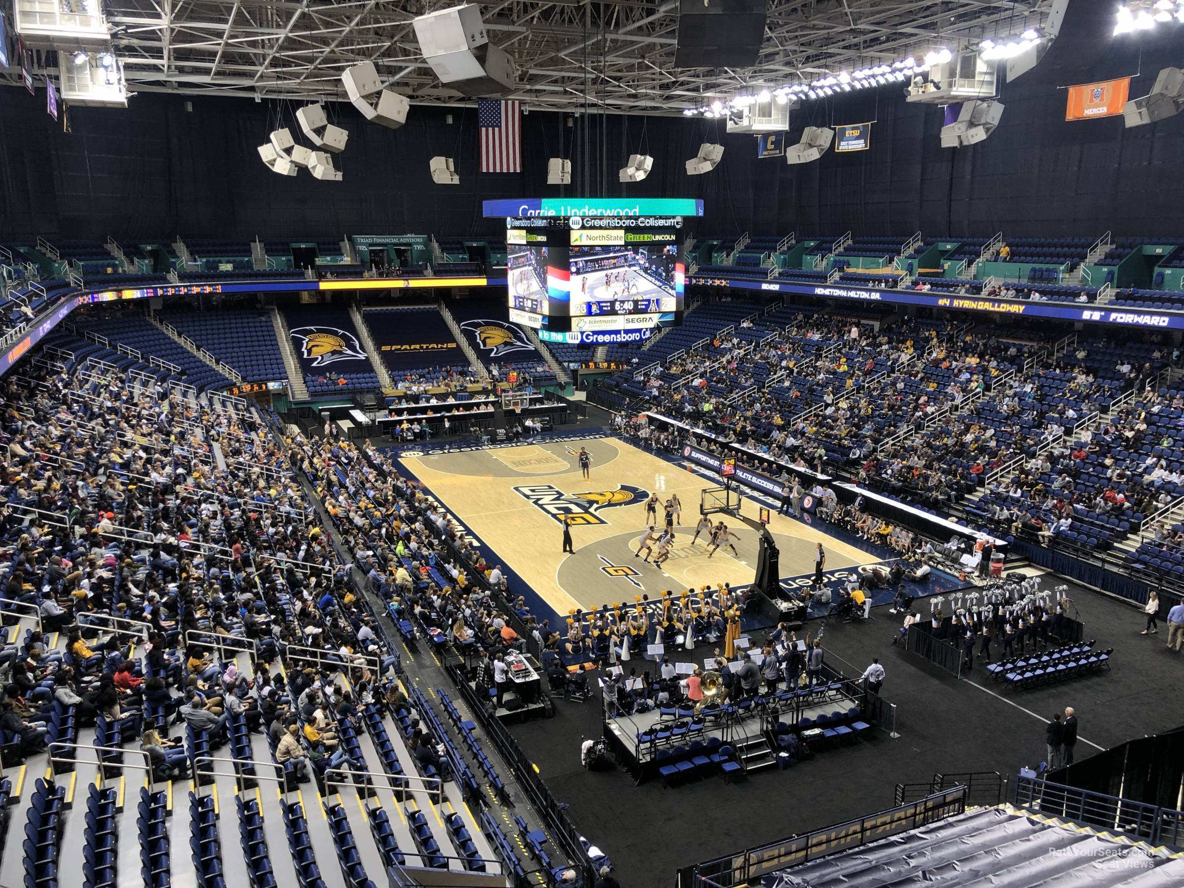section 238, row g seat view  for basketball - greensboro coliseum