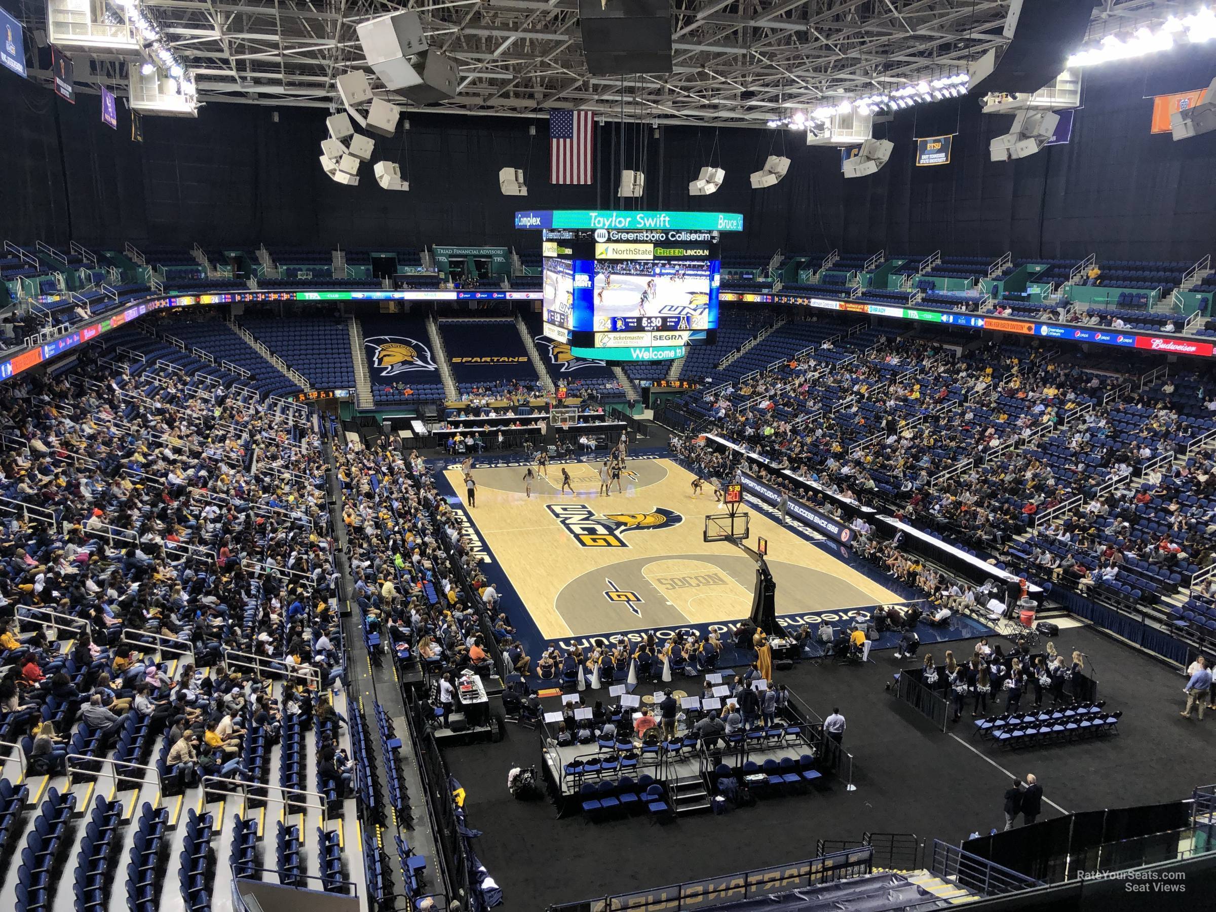 section 239, row g seat view  for basketball - greensboro coliseum