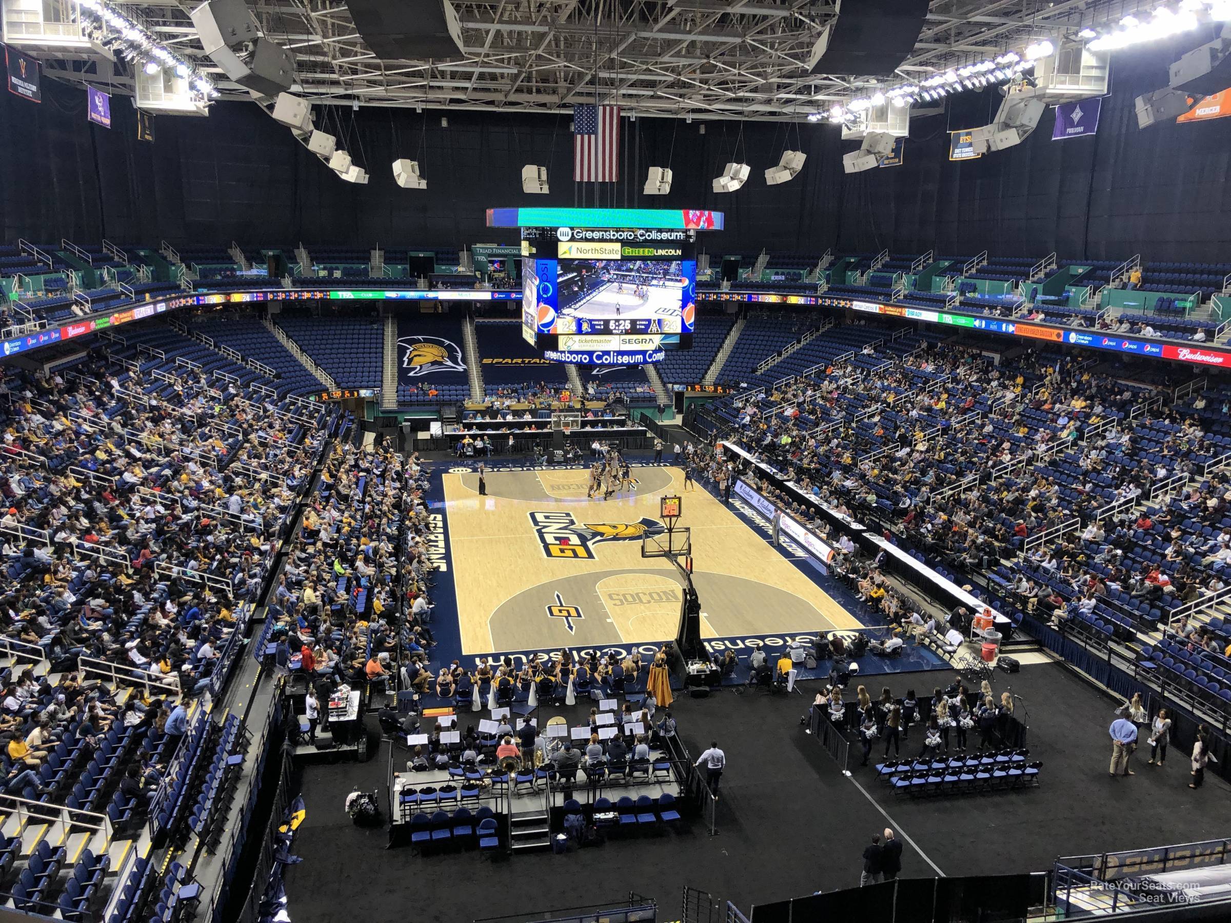 section 240, row g seat view  for basketball - first horizon coliseum