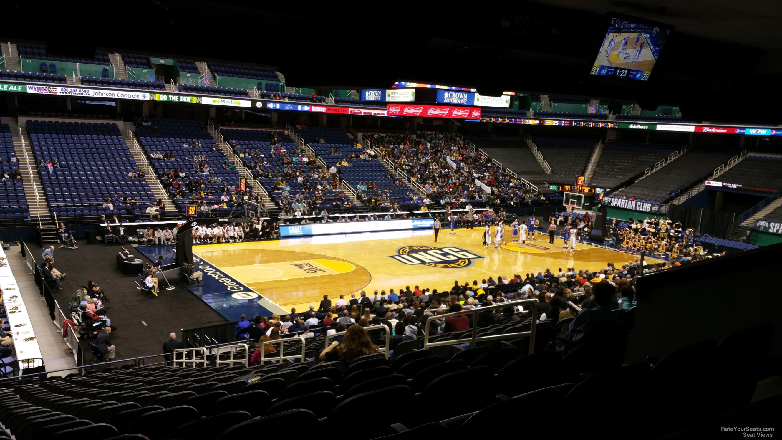 section 122, row nn seat view  for basketball - greensboro coliseum