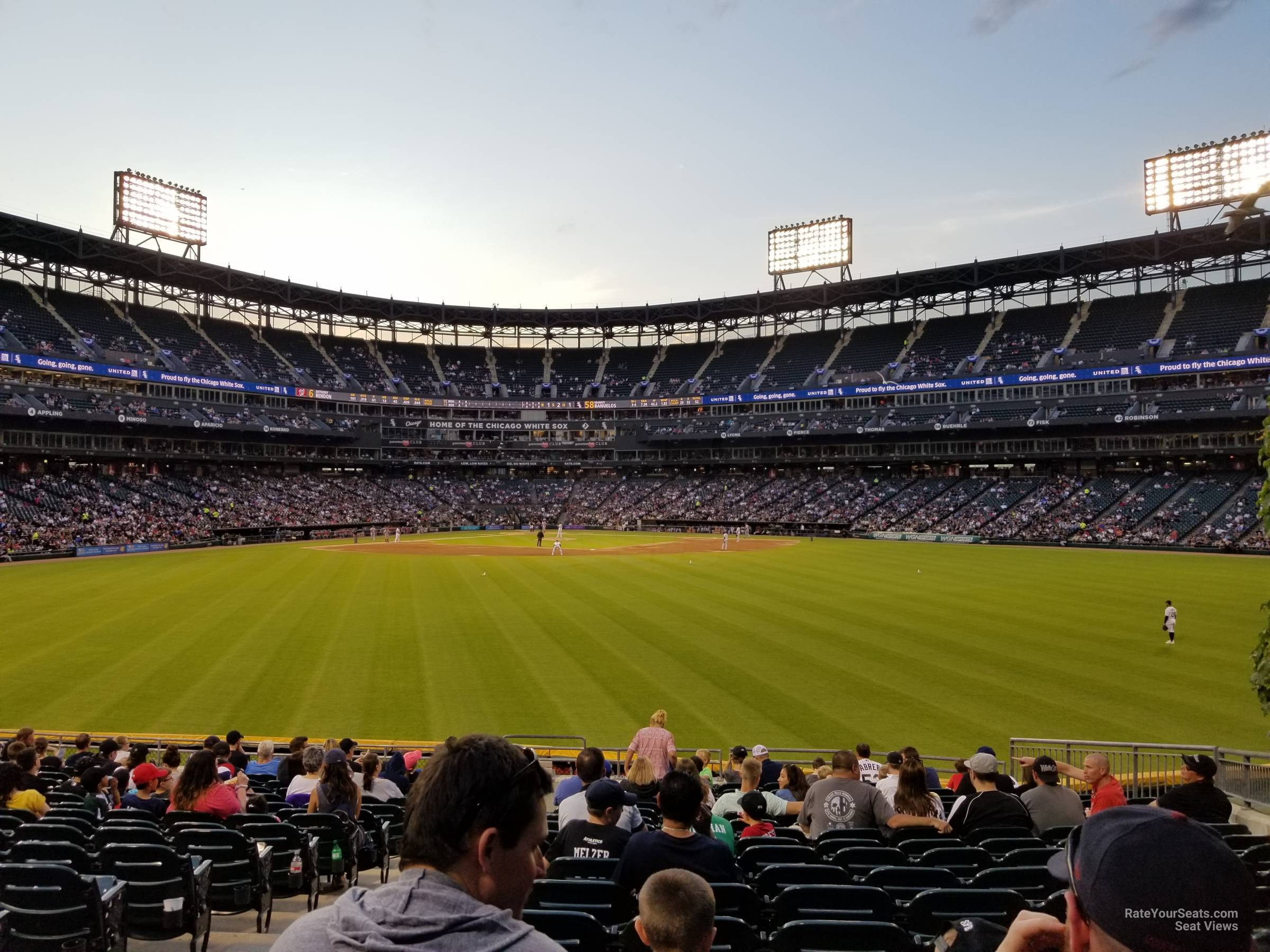 section 100, row 17 seat view  - guaranteed rate field