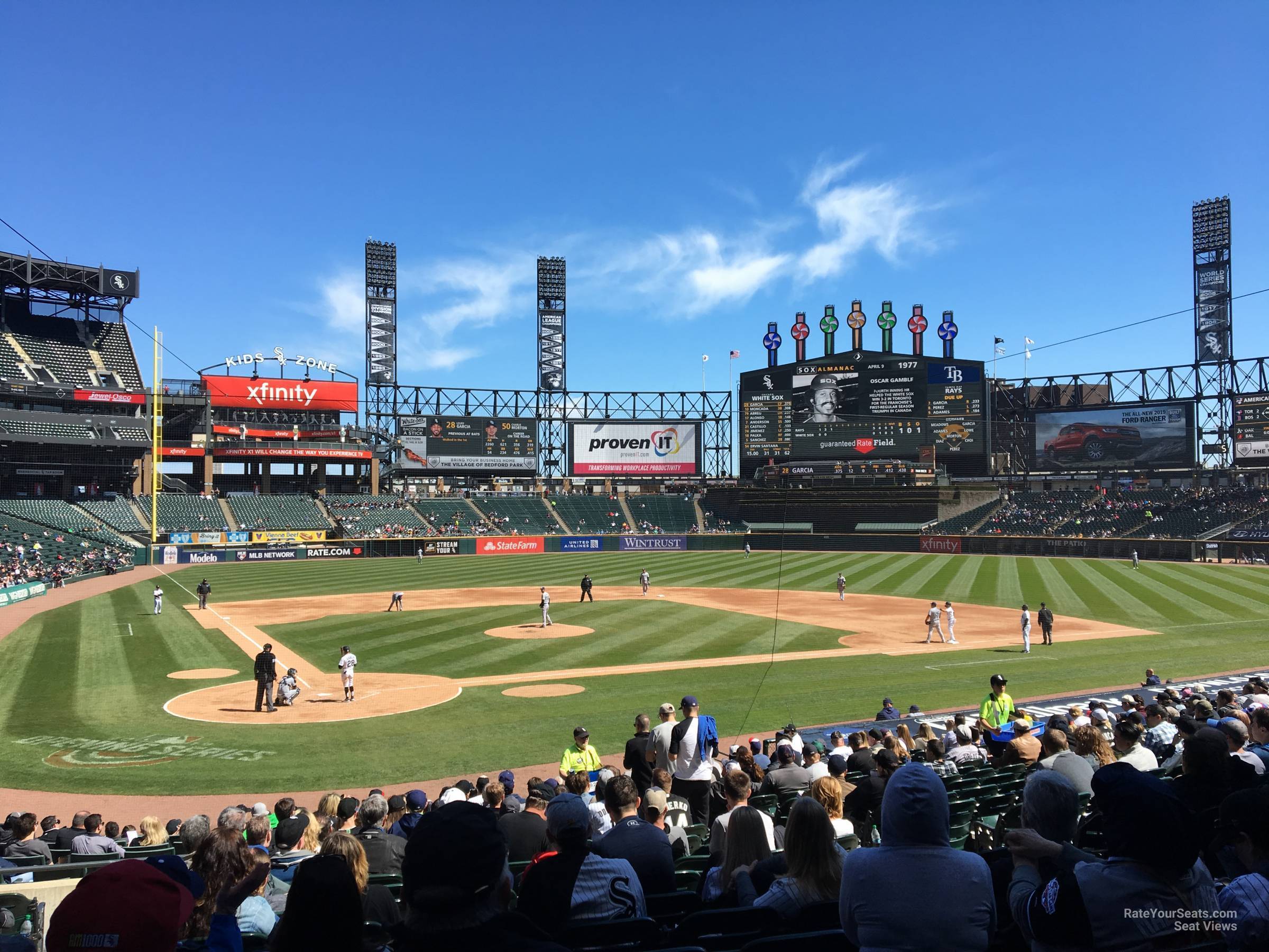 section 129, row 25 seat view  - guaranteed rate field
