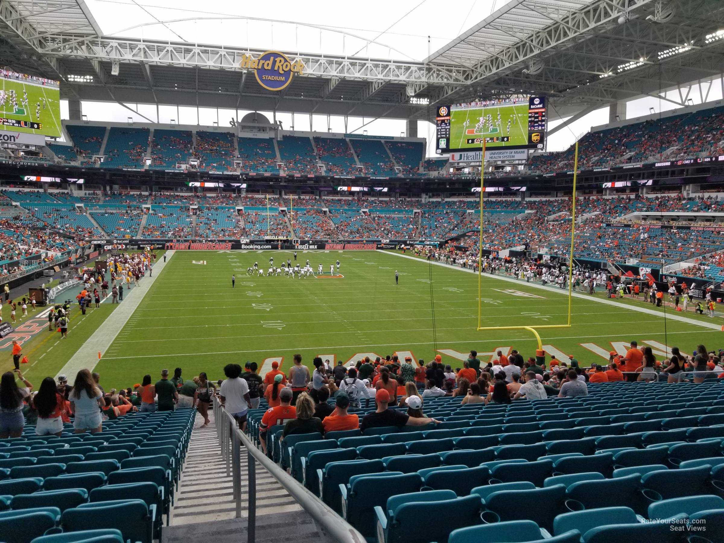 section 105, row 28 seat view  for football - hard rock stadium