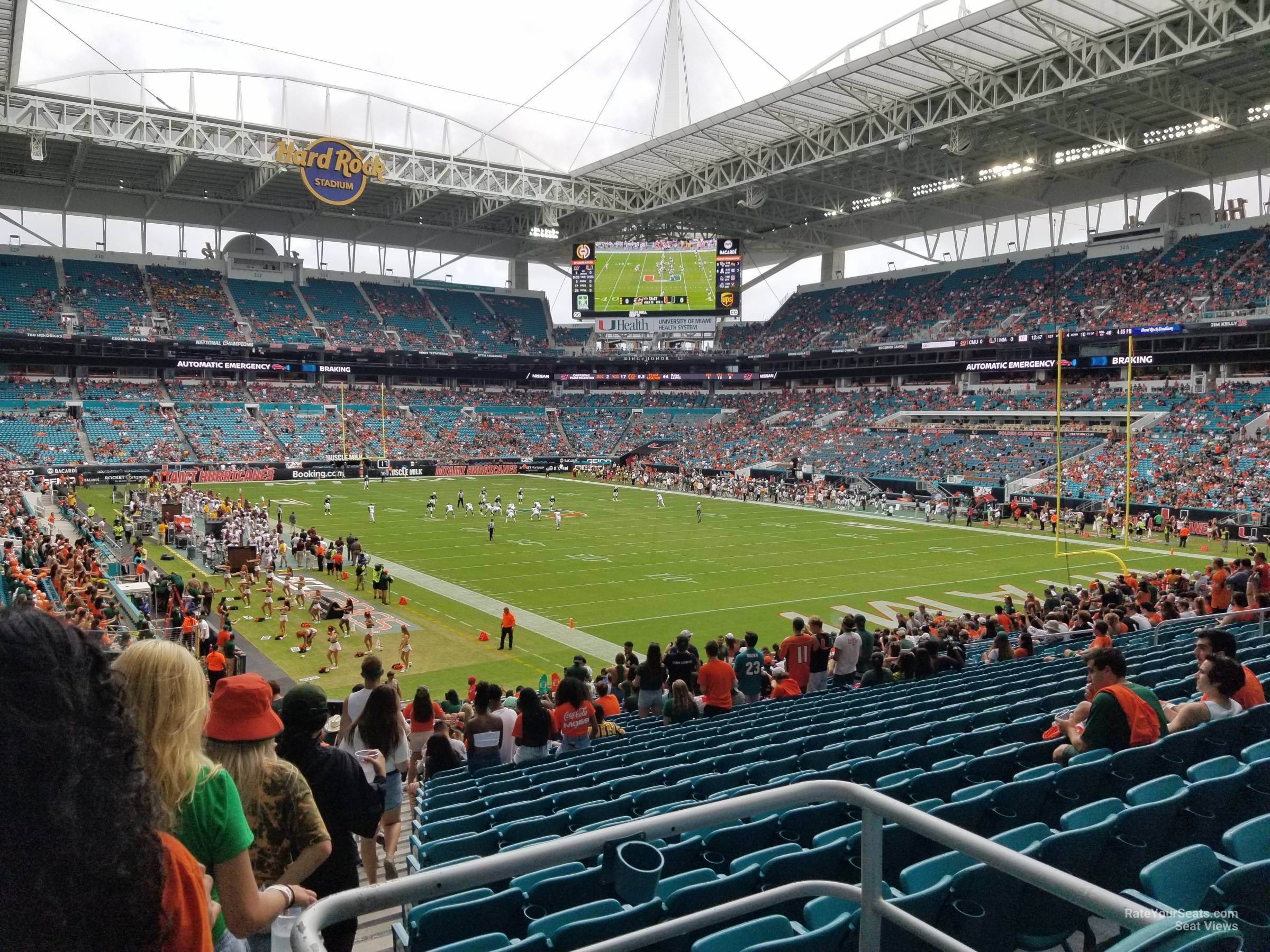 section 107, row 28 seat view  for football - hard rock stadium