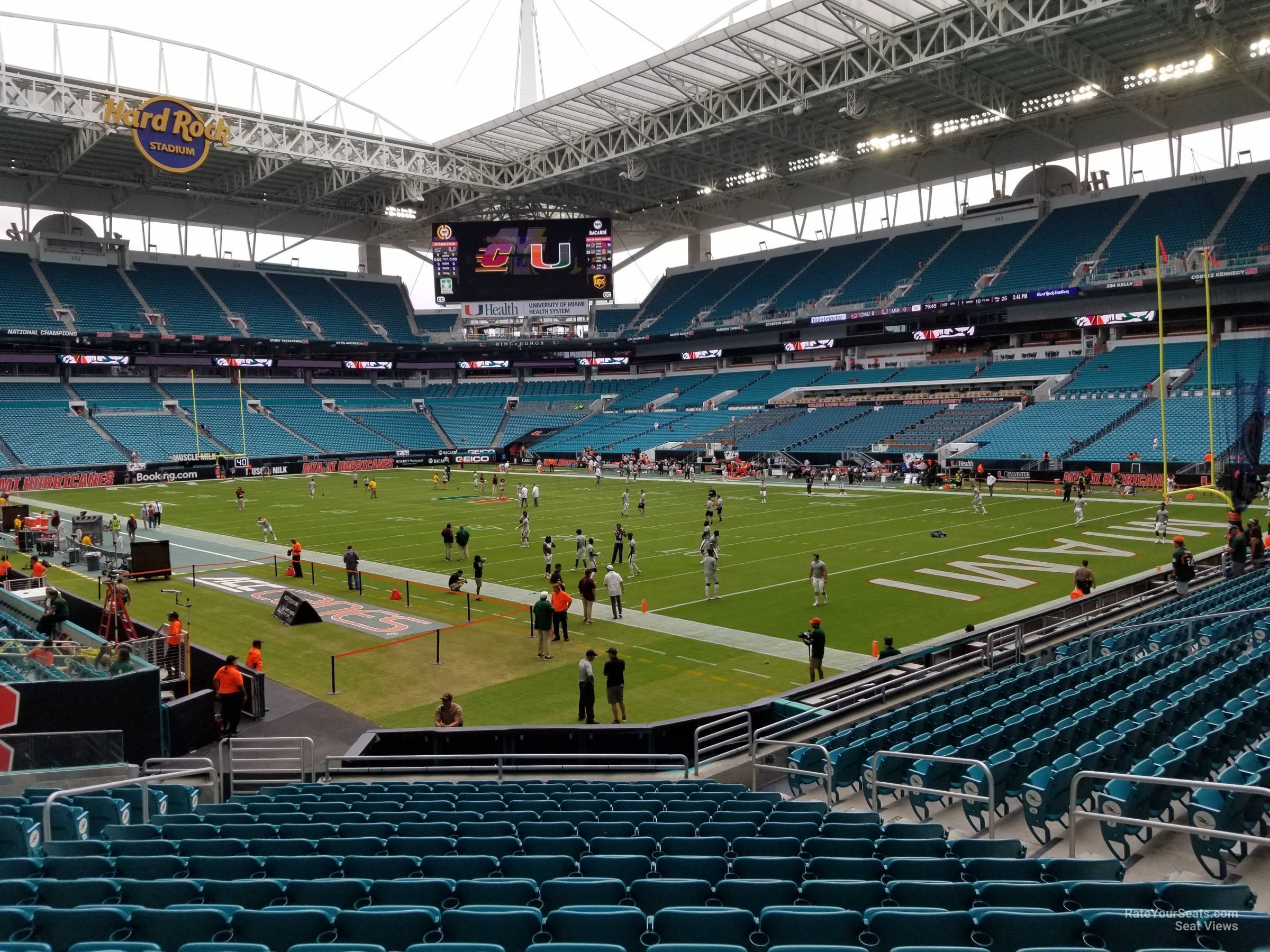 section 110, row 17 seat view  for football - hard rock stadium