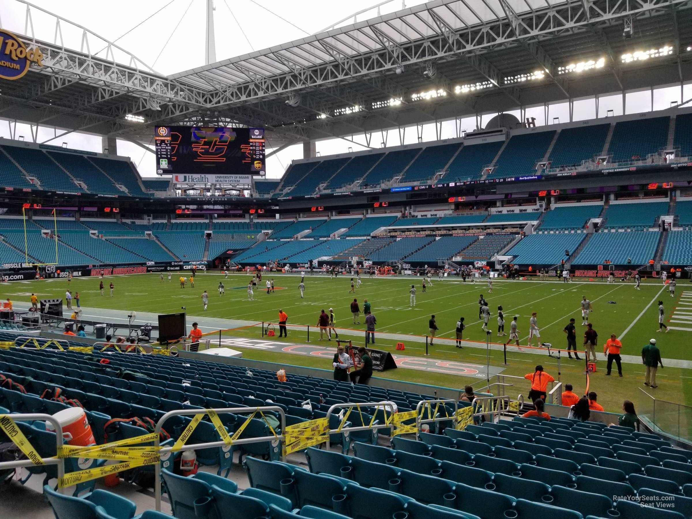 section 114, row 17 seat view for football - hard rock stadium
