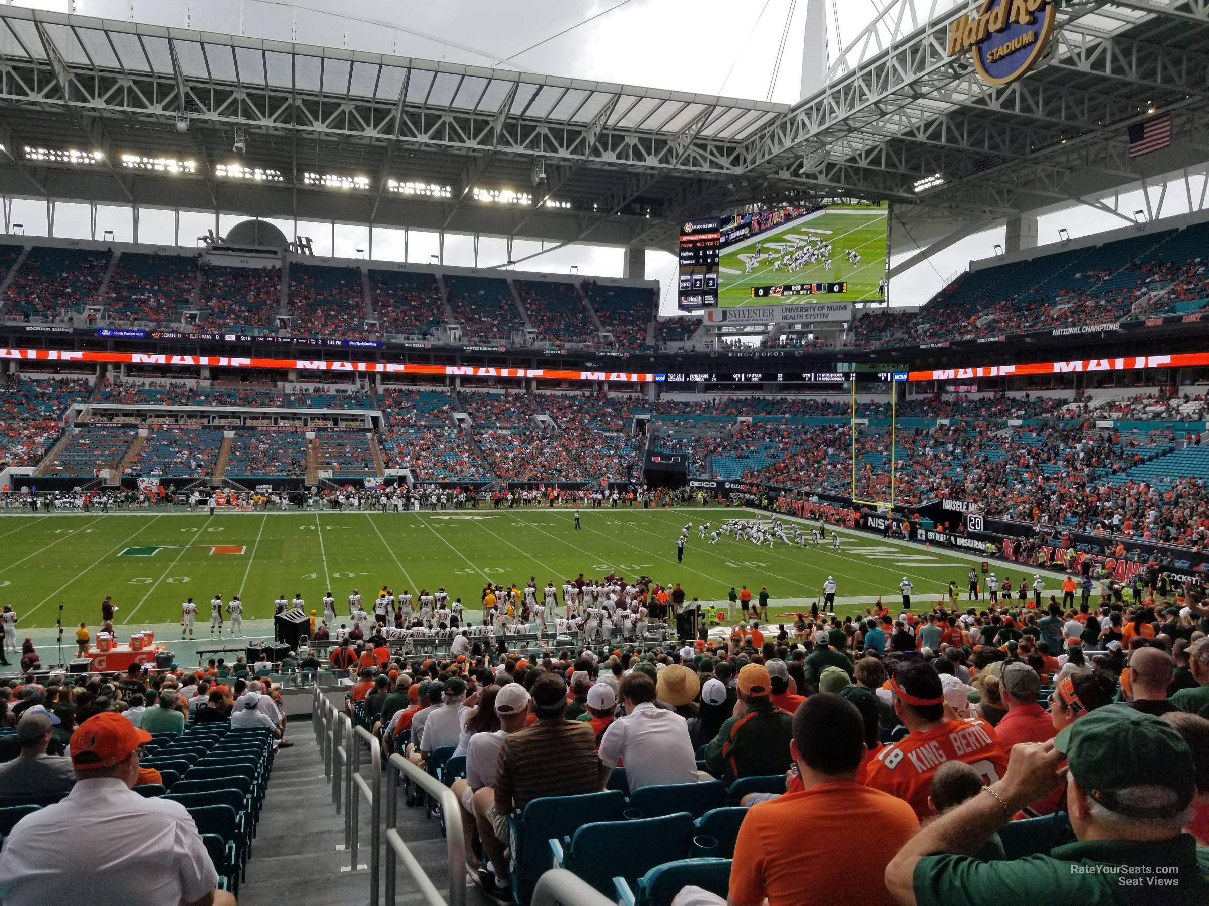 section 117, row 36 seat view  for football - hard rock stadium