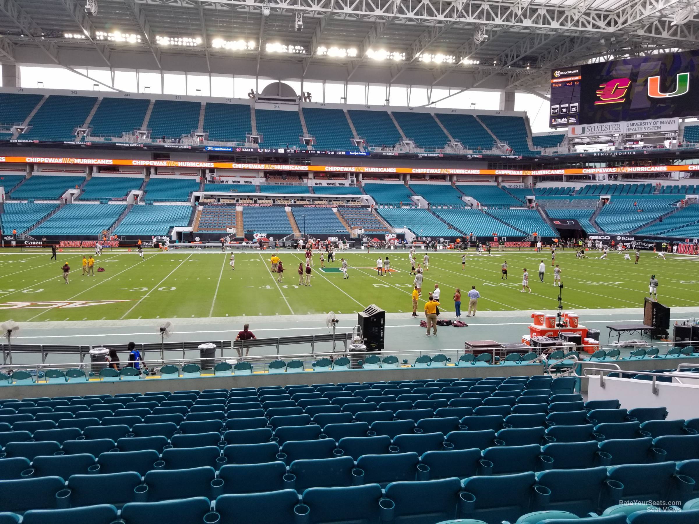 section 119, row 17 seat view  for football - hard rock stadium