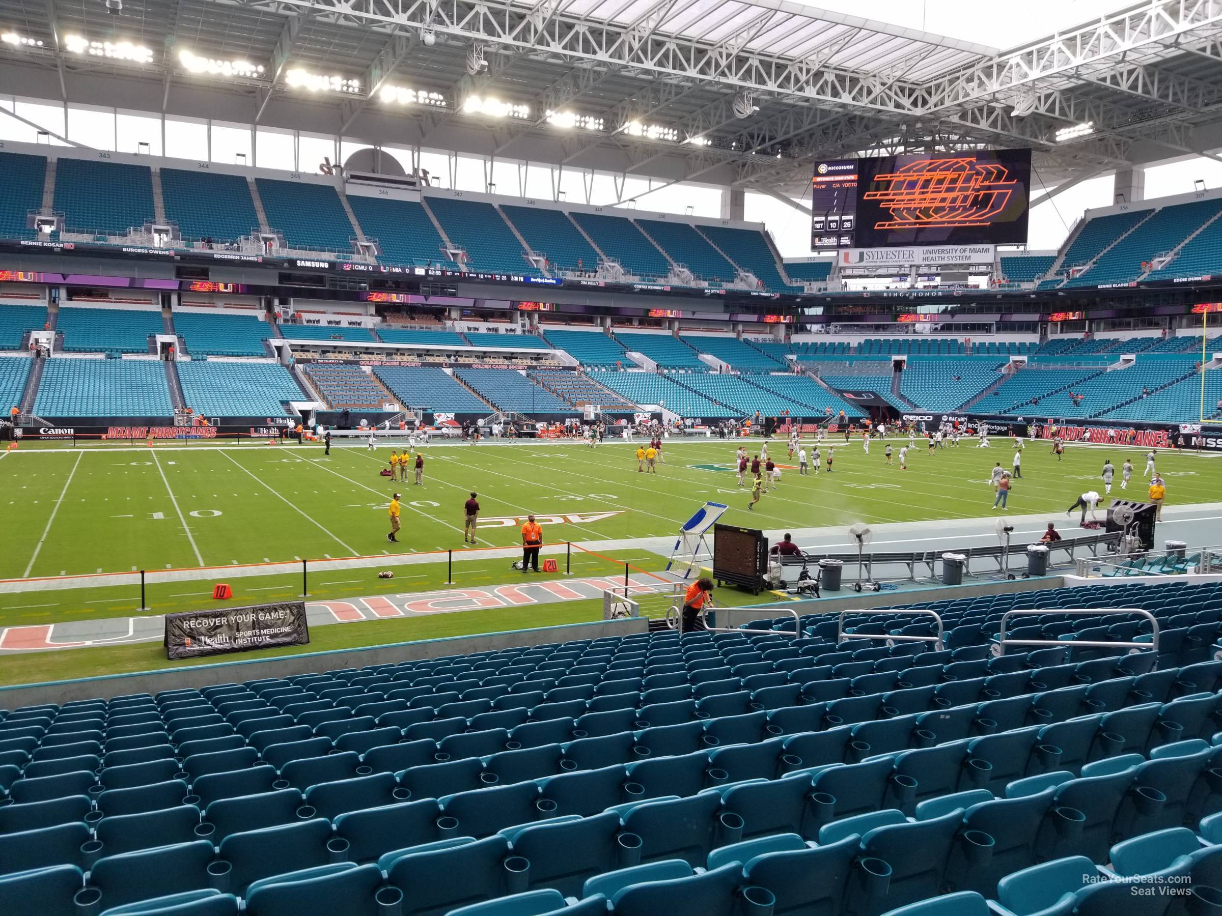 section 121, row 17 seat view for football - hard rock stadium