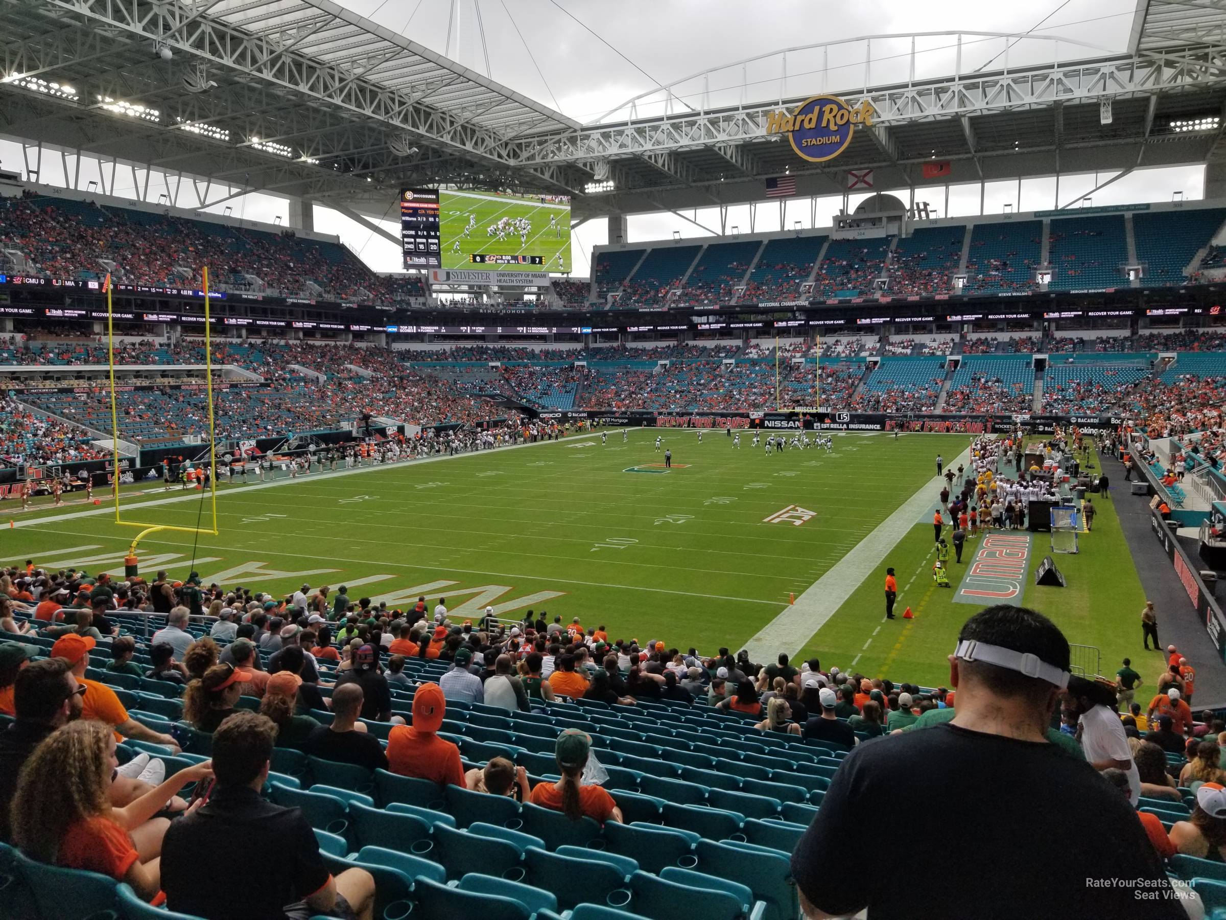 section 129, row 28 seat view  for football - hard rock stadium