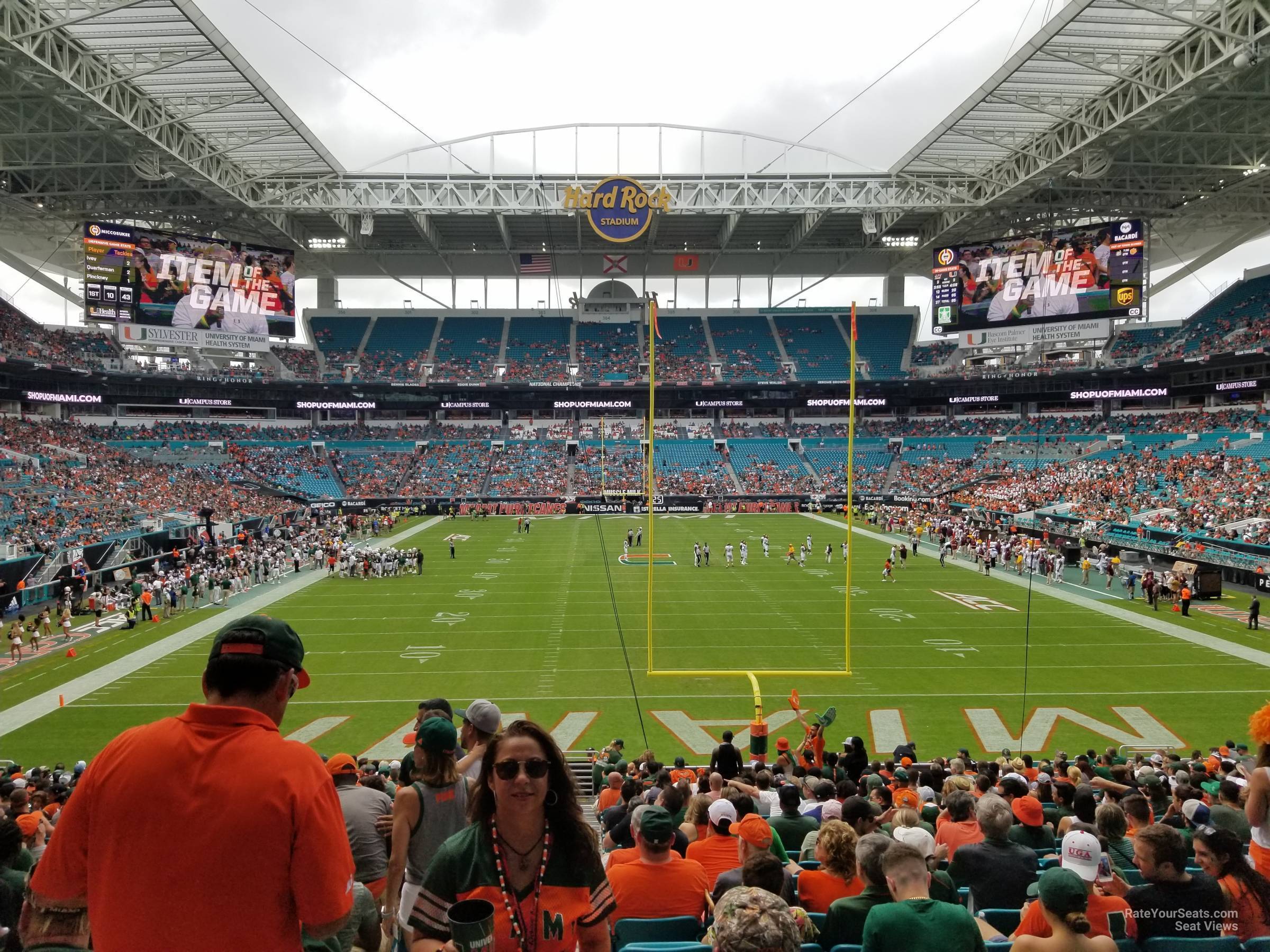 section 132, row 28 seat view  for football - hard rock stadium