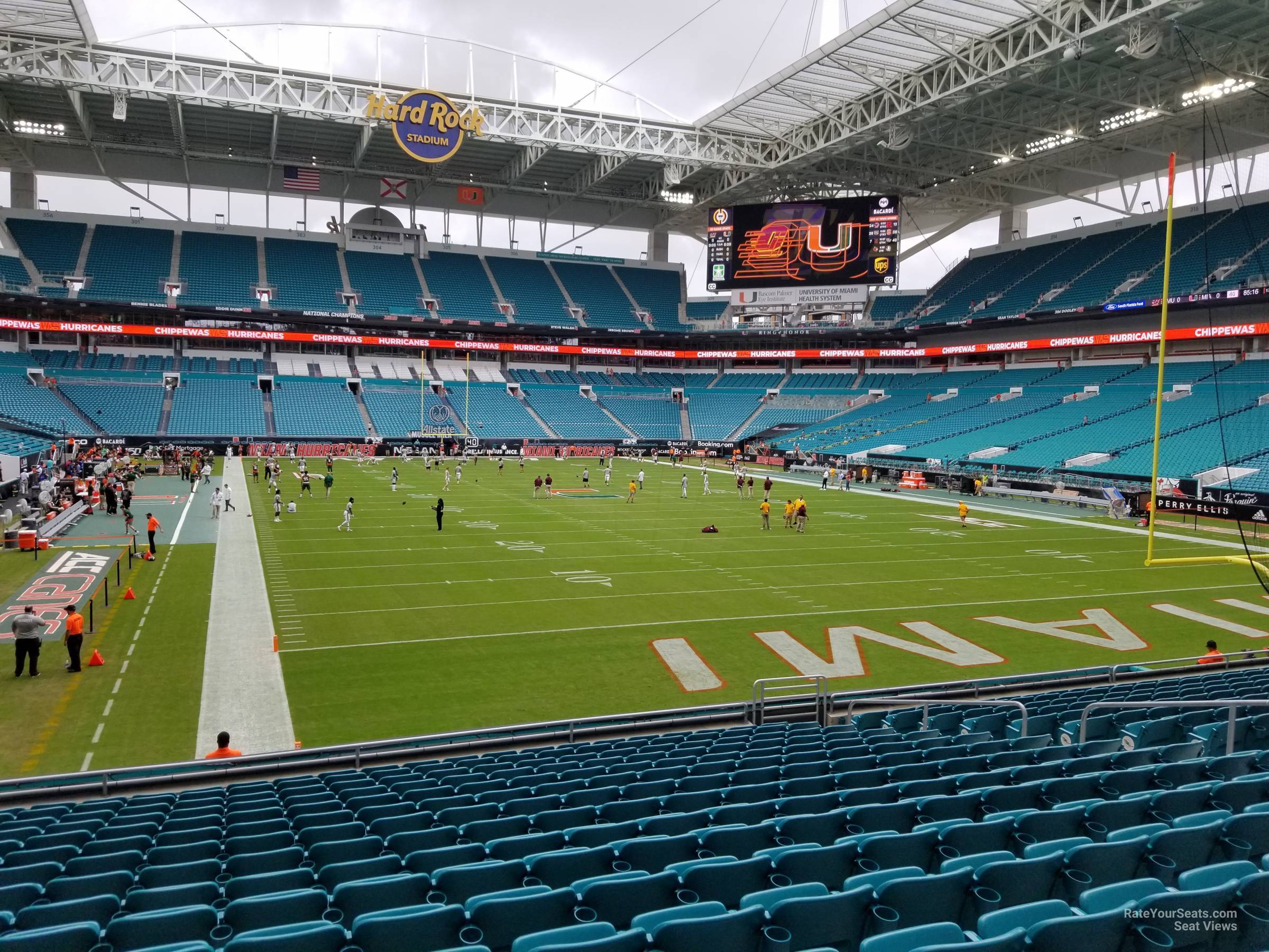 section 134, row 17 seat view  for football - hard rock stadium