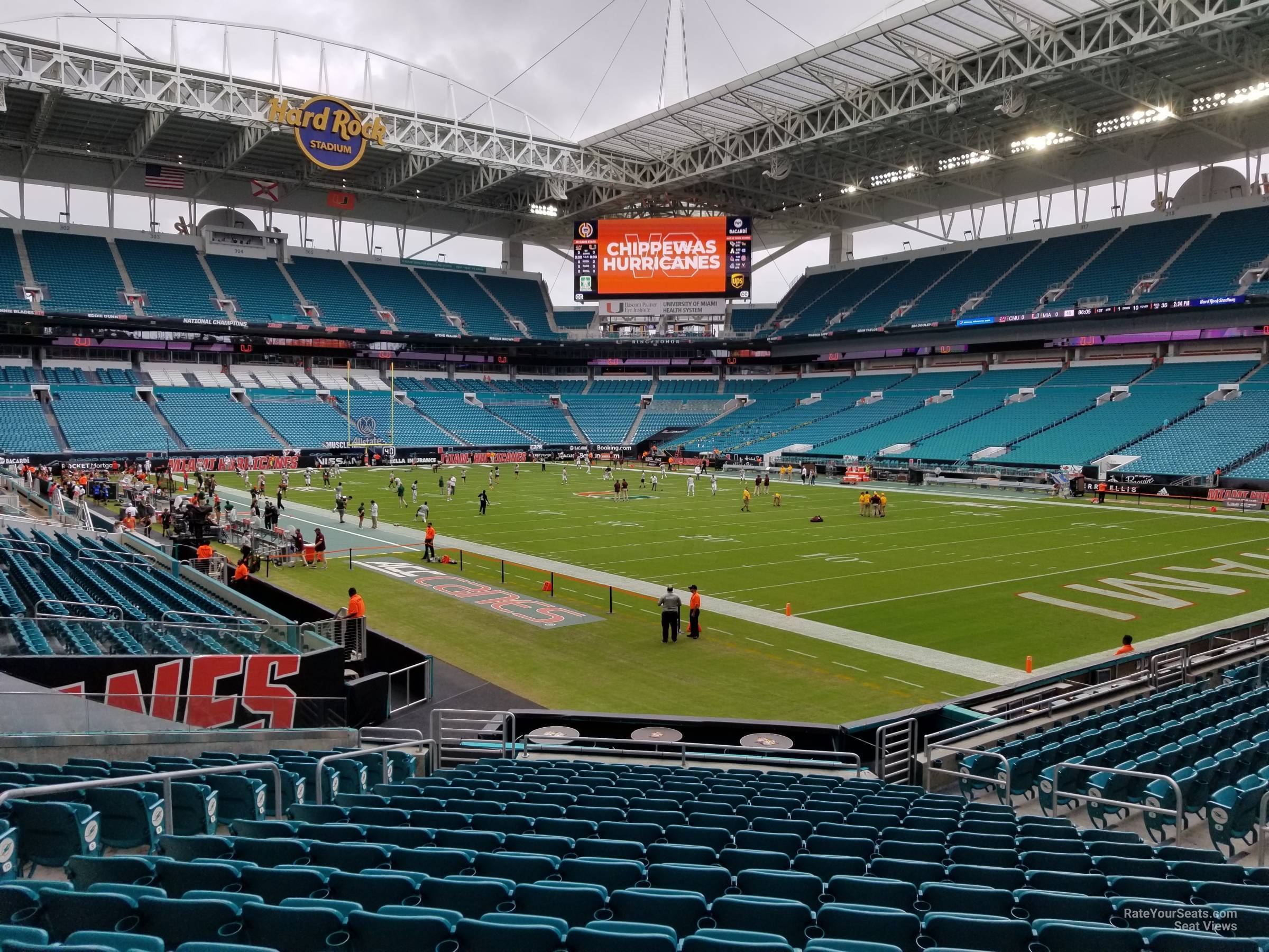 section 138, row 18 seat view  for football - hard rock stadium