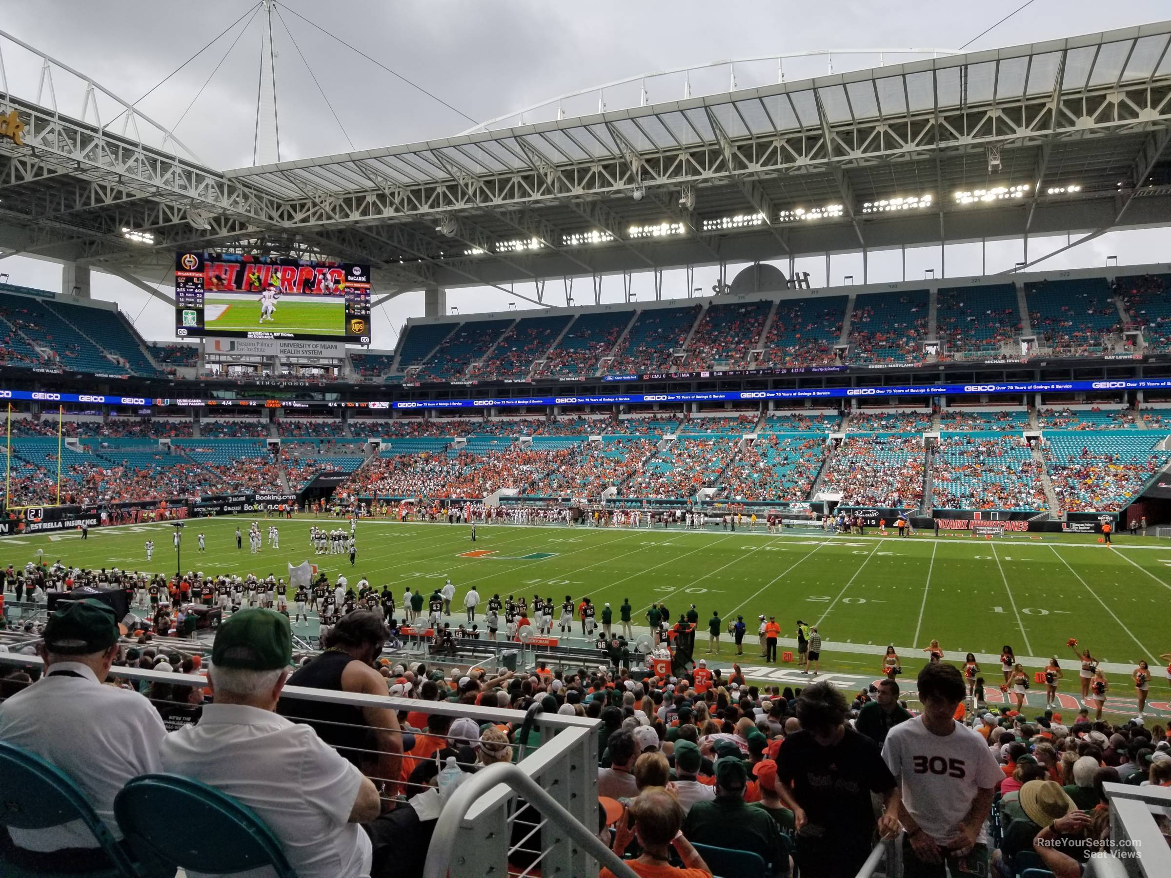 section 143, row 28 seat view  for football - hard rock stadium