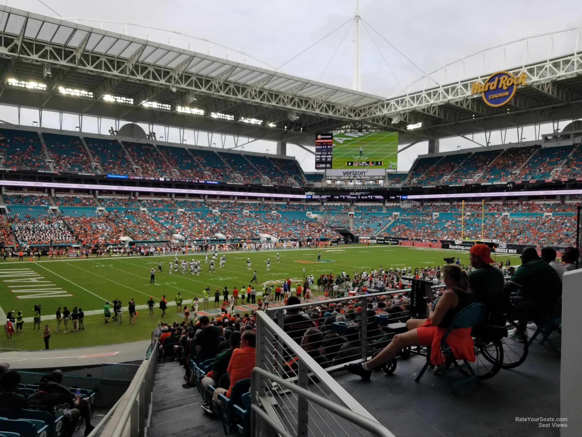 section 153, row 28 seat view  for football - hard rock stadium