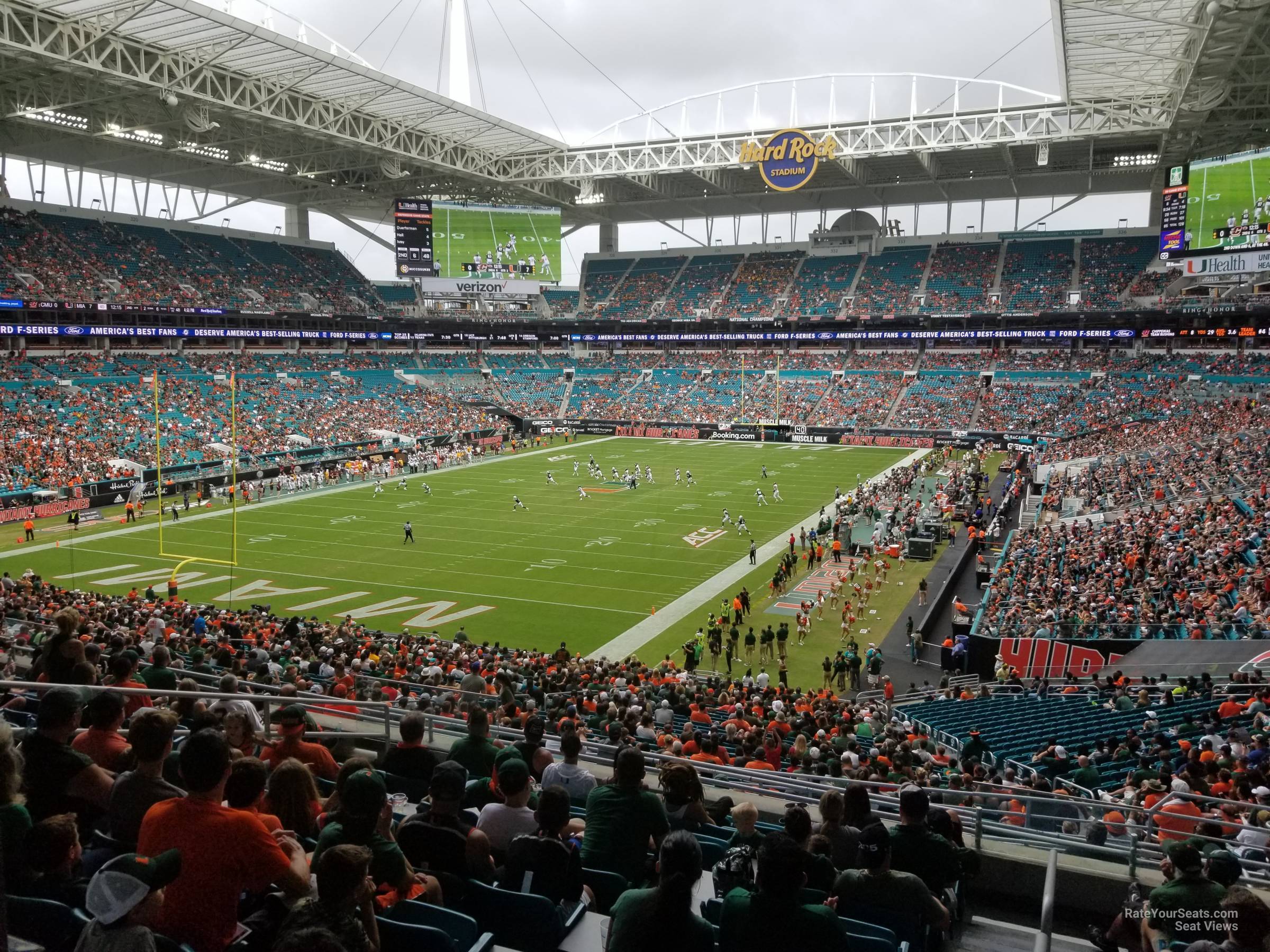 section 201, row 10 seat view  for football - hard rock stadium