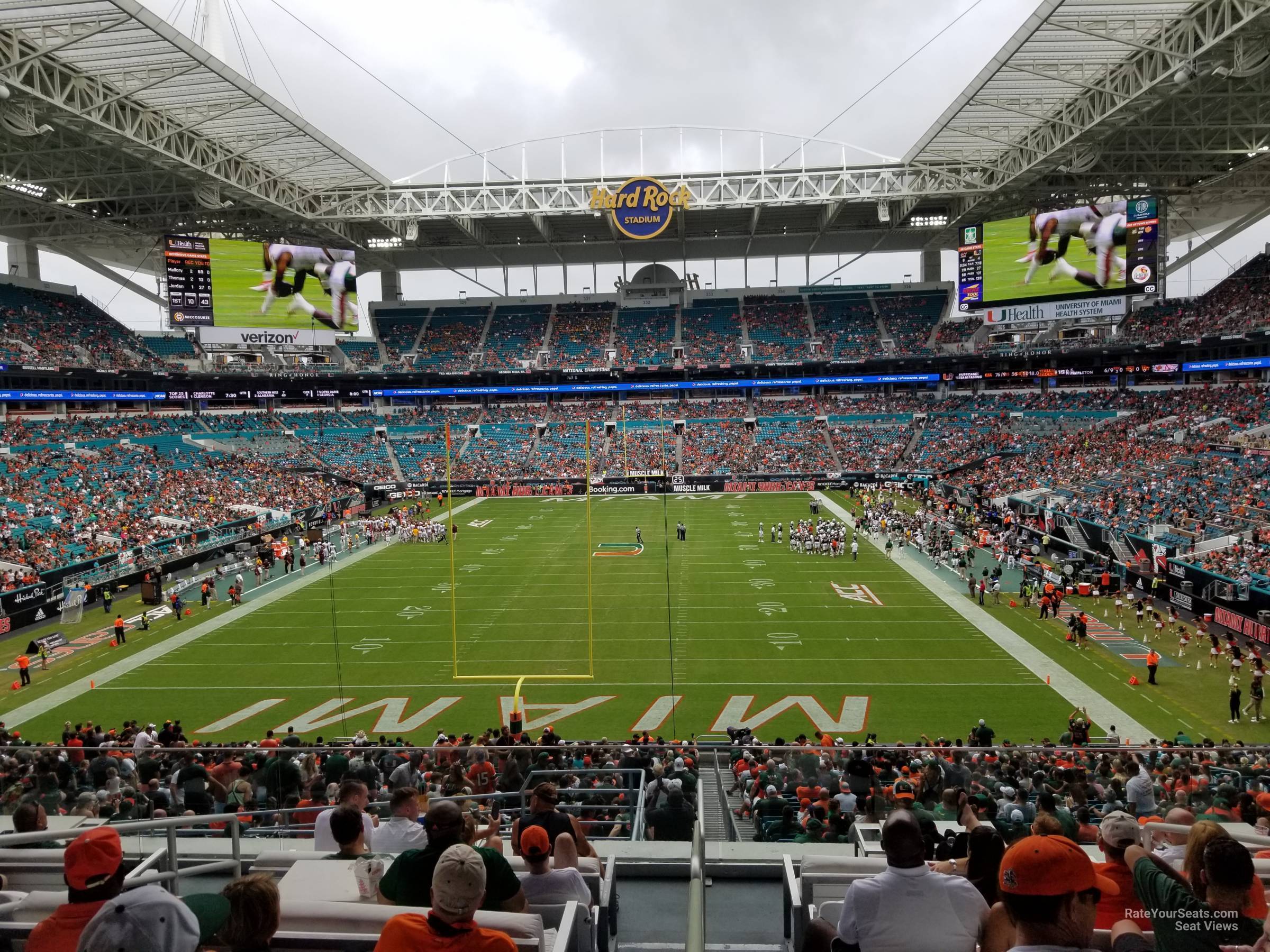 section 204, row 10 seat view  for football - hard rock stadium