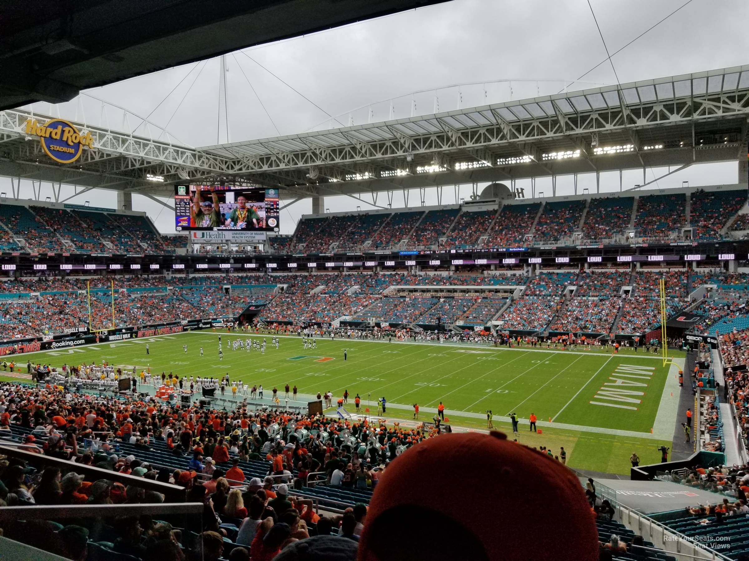 section 213, row 10 seat view  for football - hard rock stadium