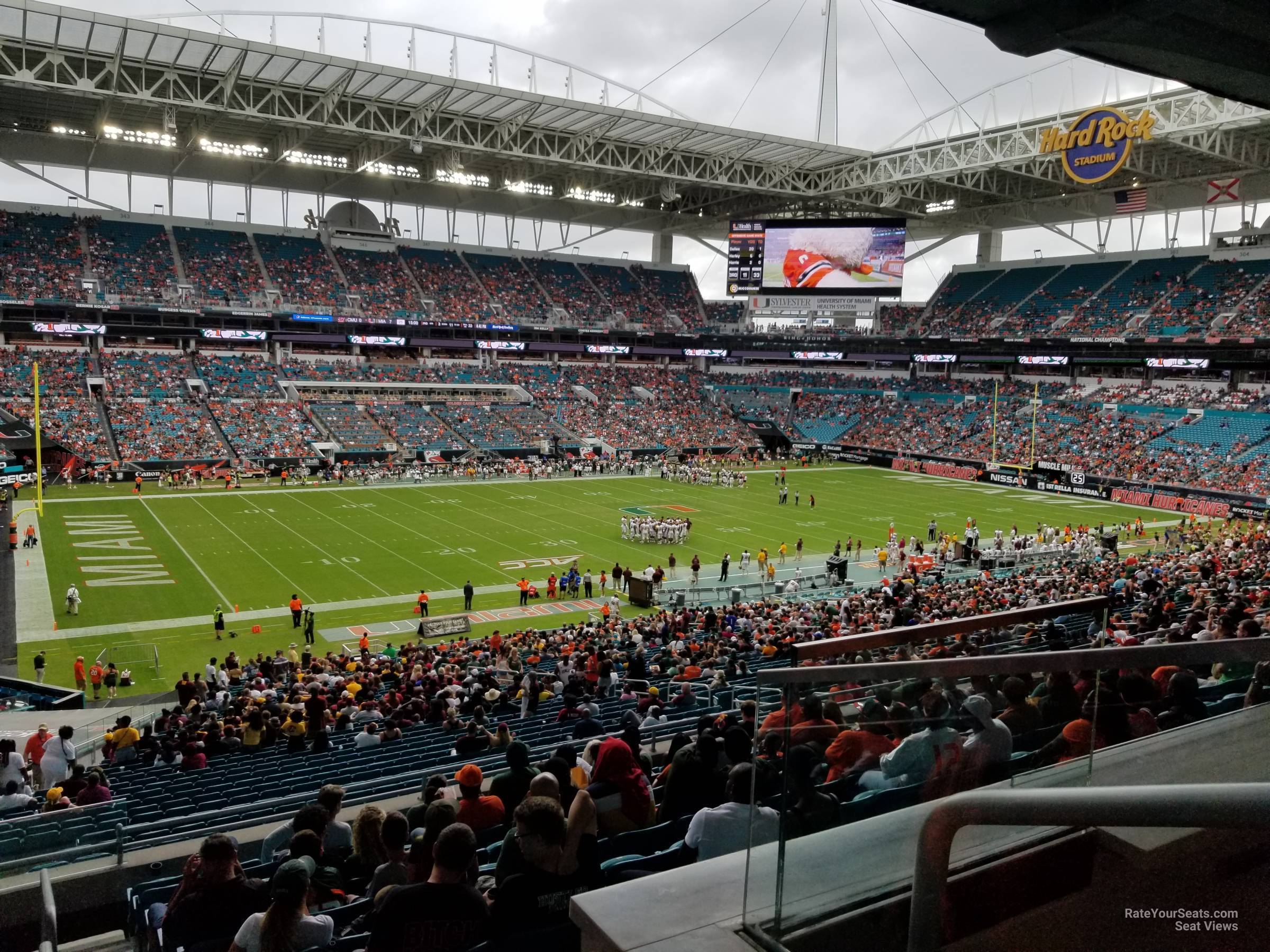 section 223, row 10 seat view  for football - hard rock stadium
