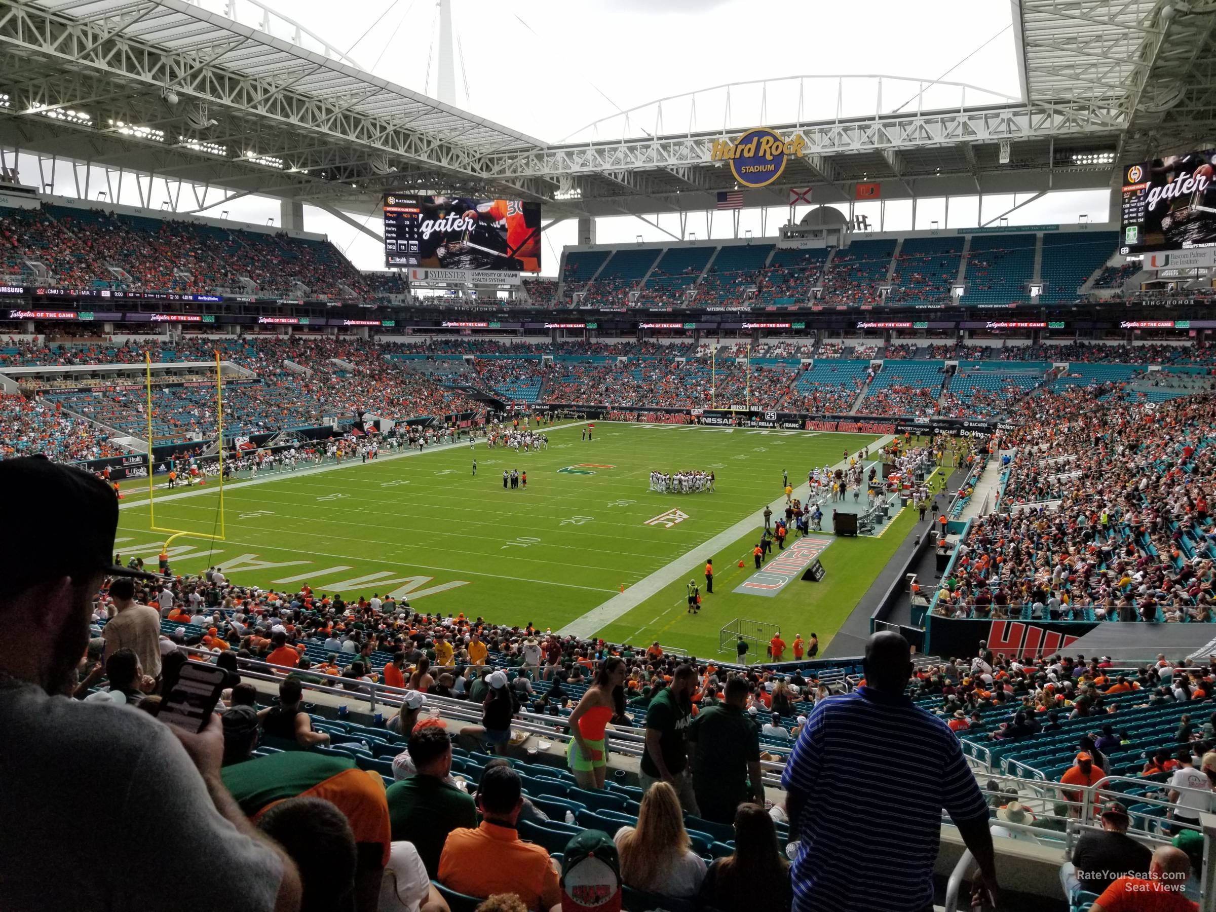 section 229, row 10 seat view  for football - hard rock stadium