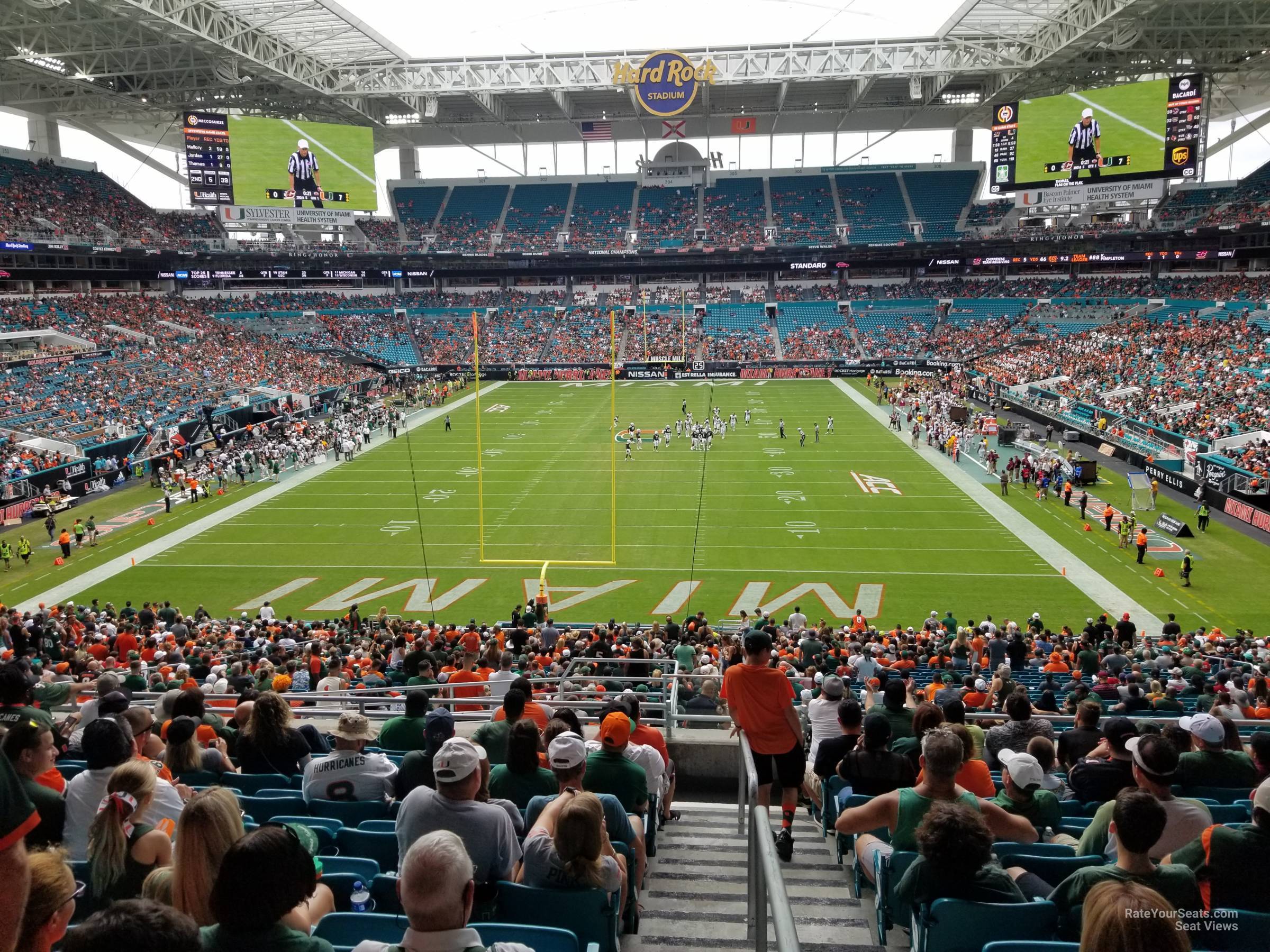 section 232, row 10 seat view  for football - hard rock stadium