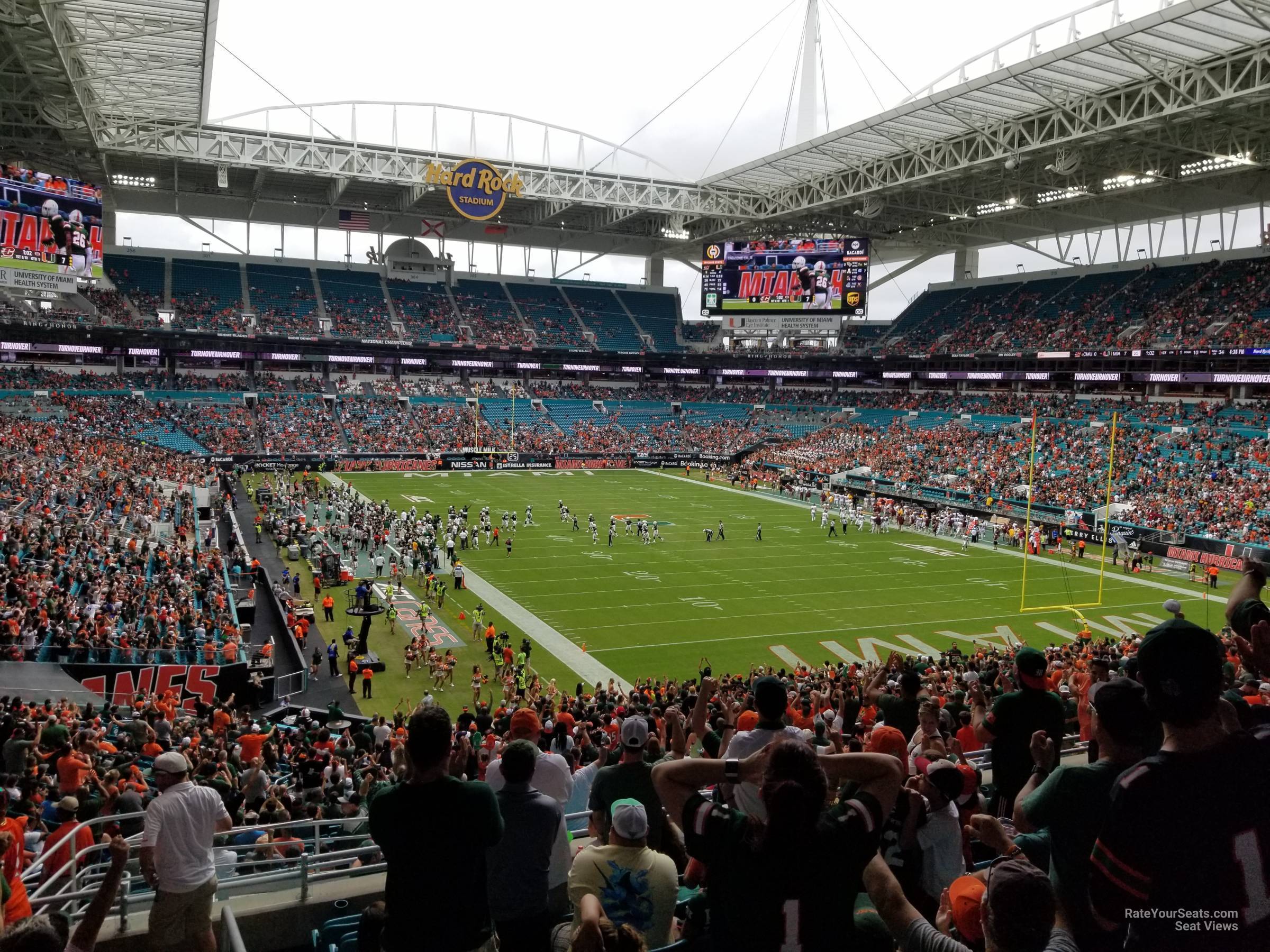 section 236, row 10 seat view  for football - hard rock stadium