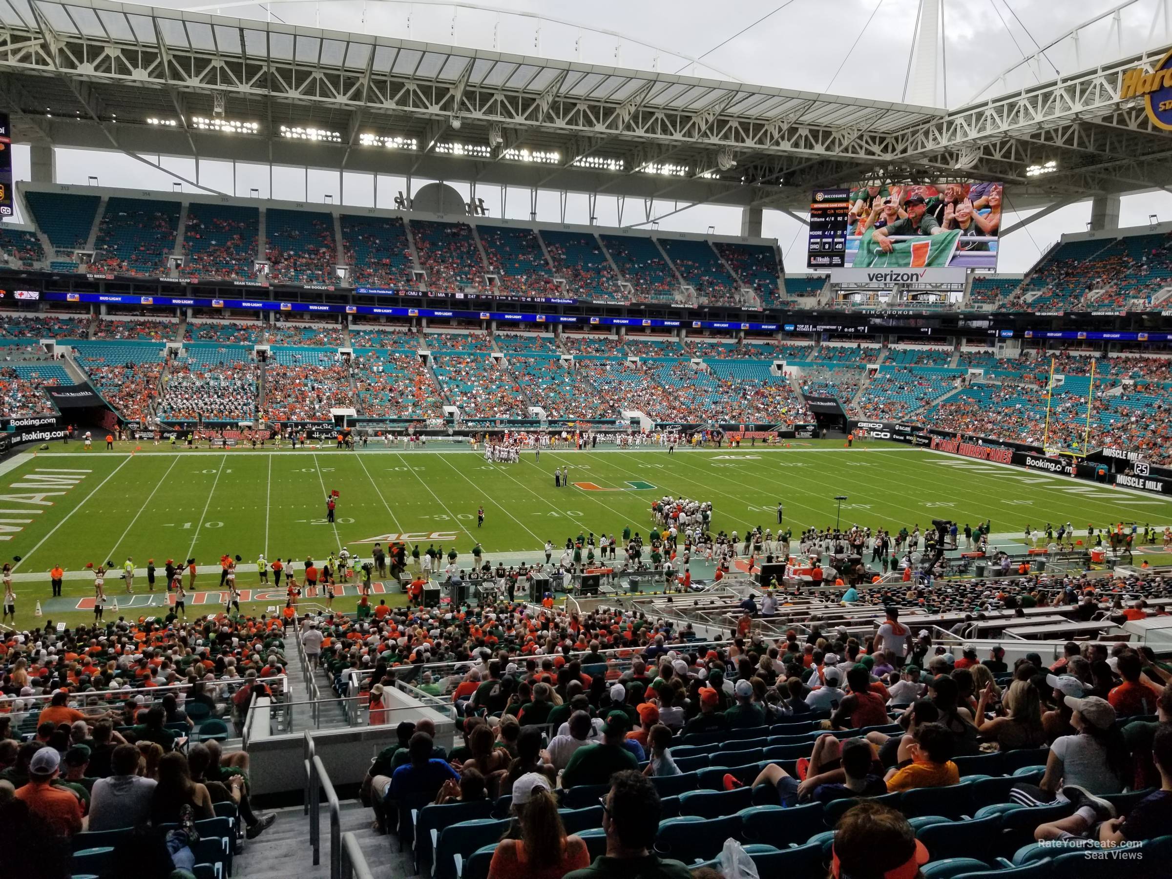 section 249, row 19 seat view  for football - hard rock stadium