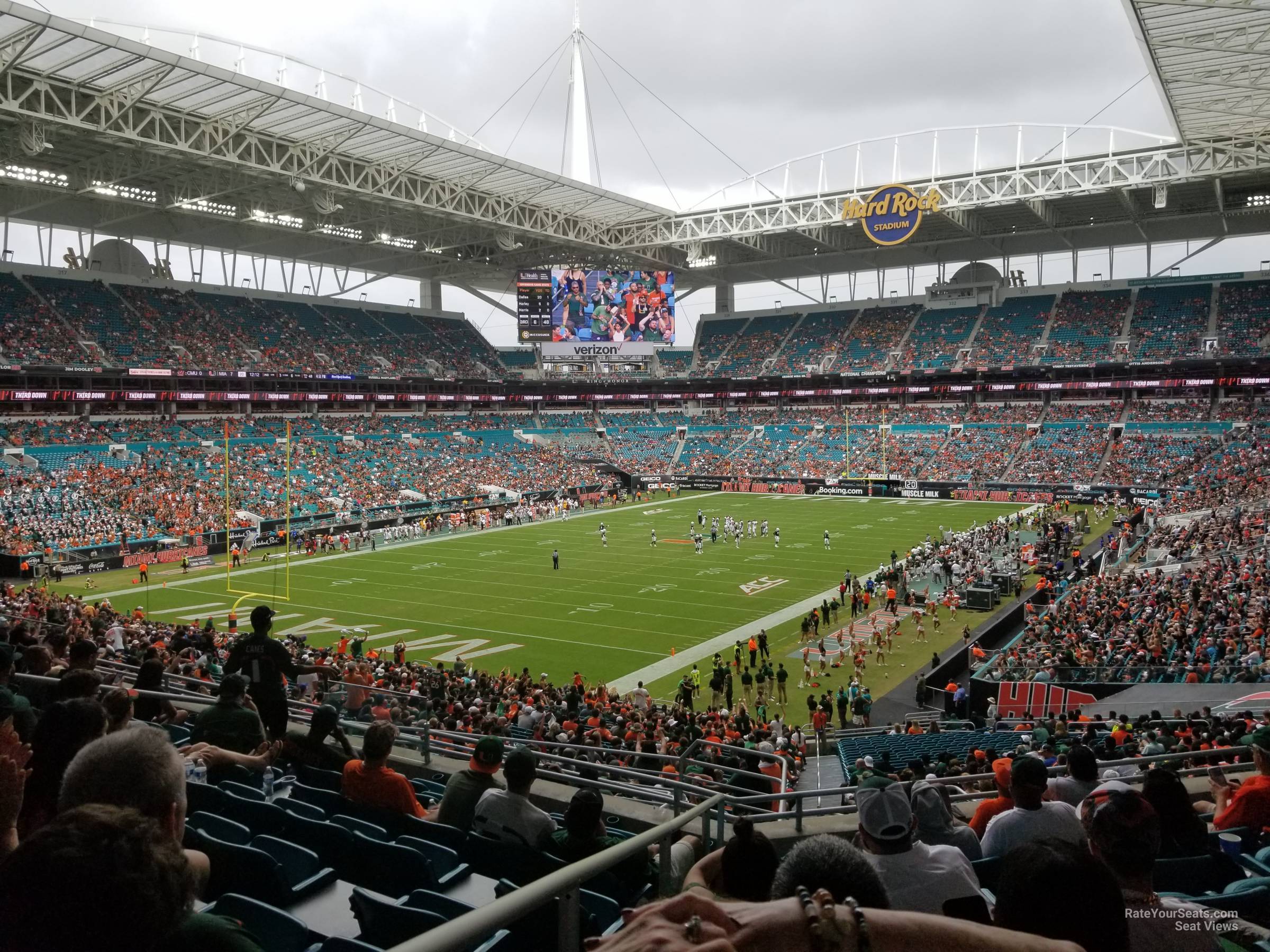 section 254, row 10 seat view for football - hard rock stadium