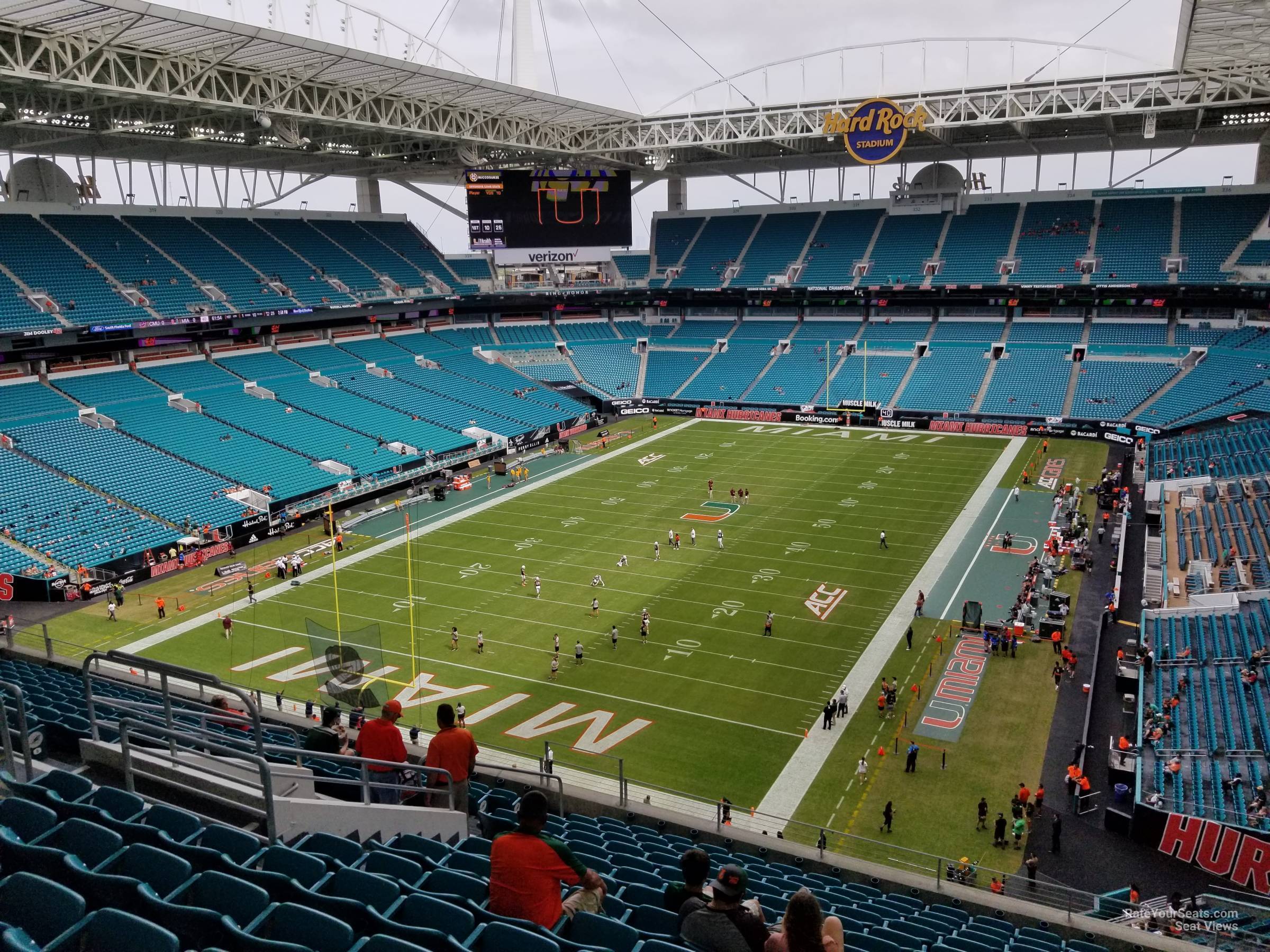 section 301, row 15 seat view  for football - hard rock stadium