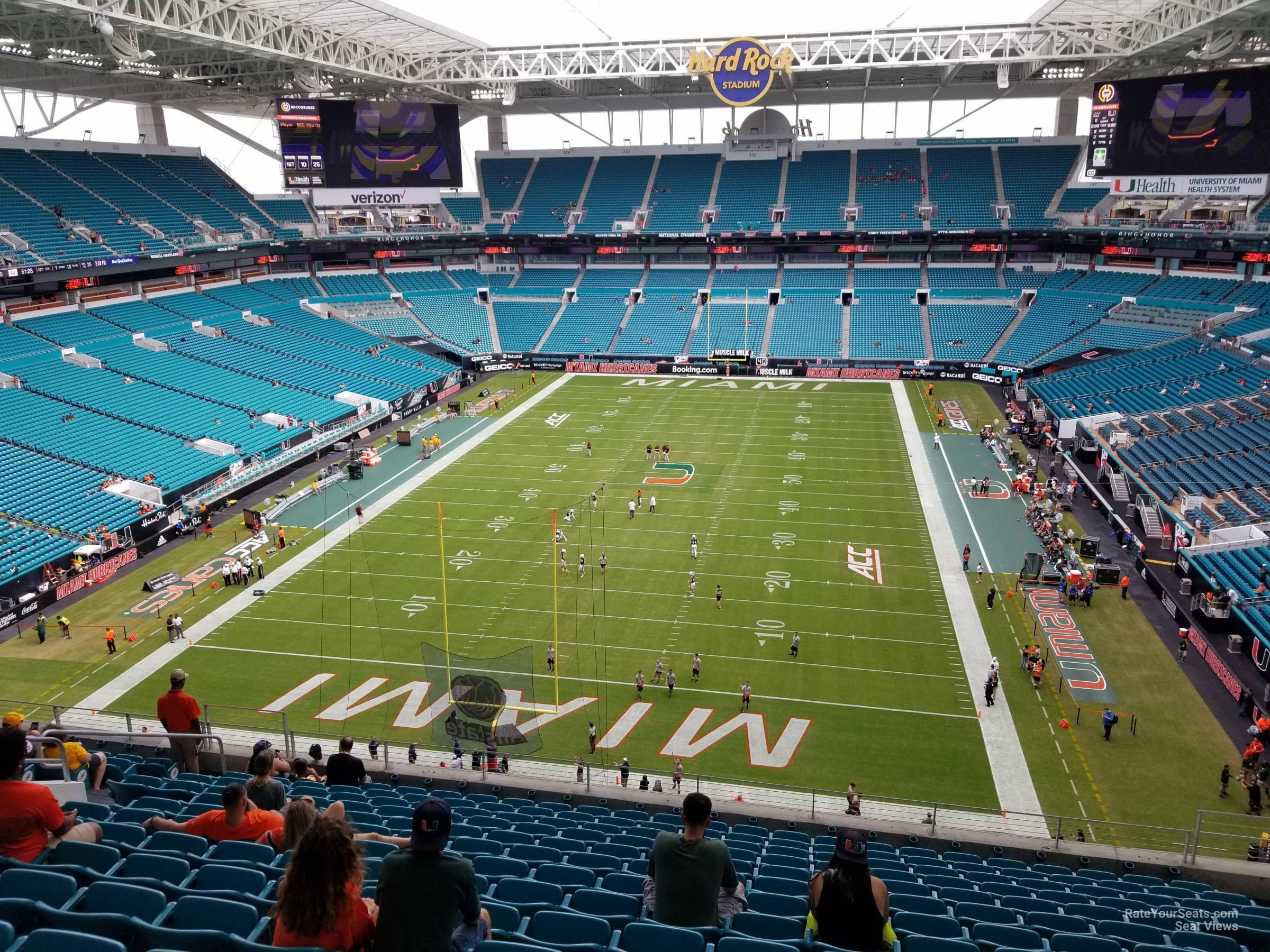 section 303, row 15 seat view  for football - hard rock stadium