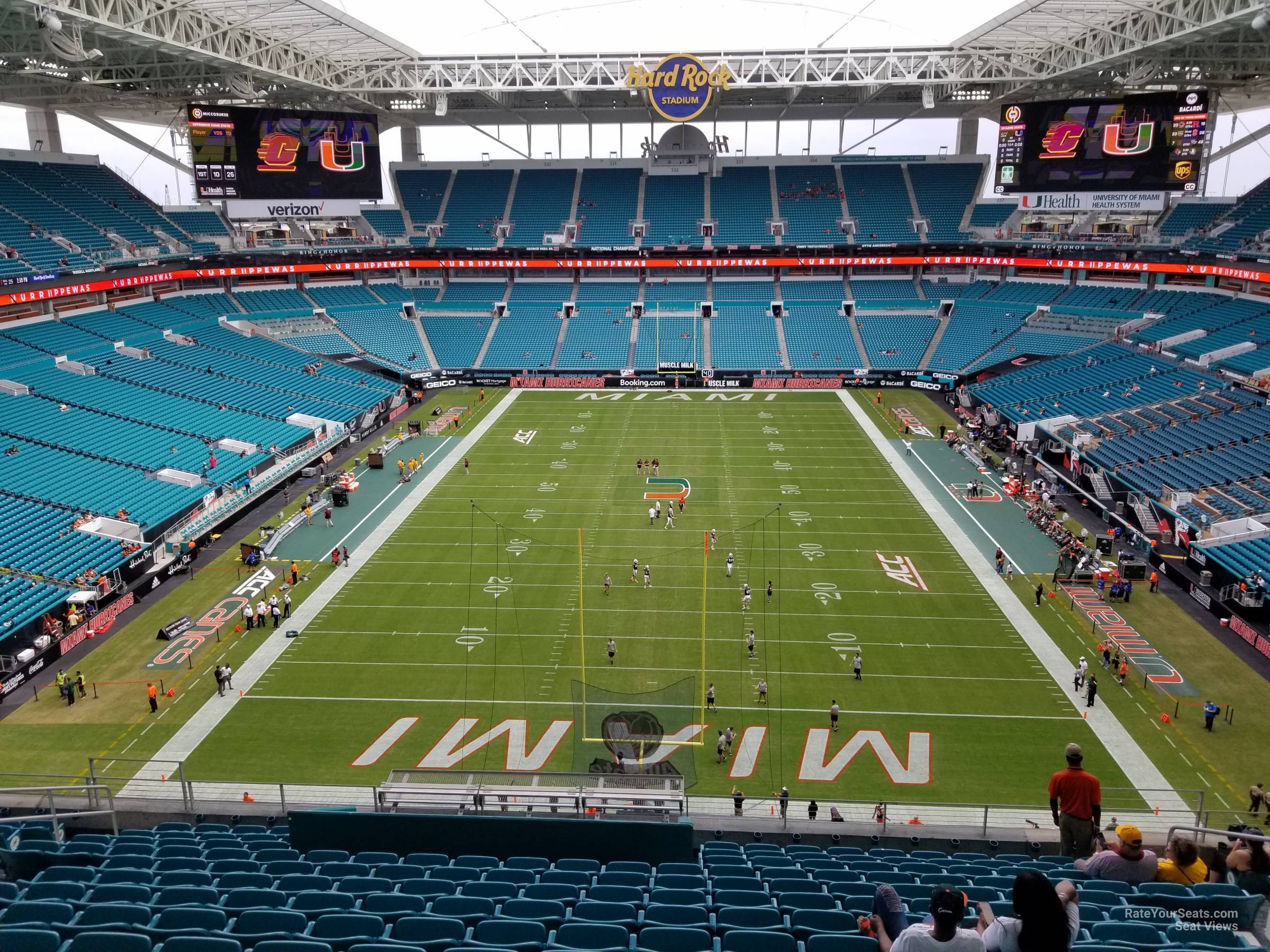 section 304, row 15 seat view  for football - hard rock stadium
