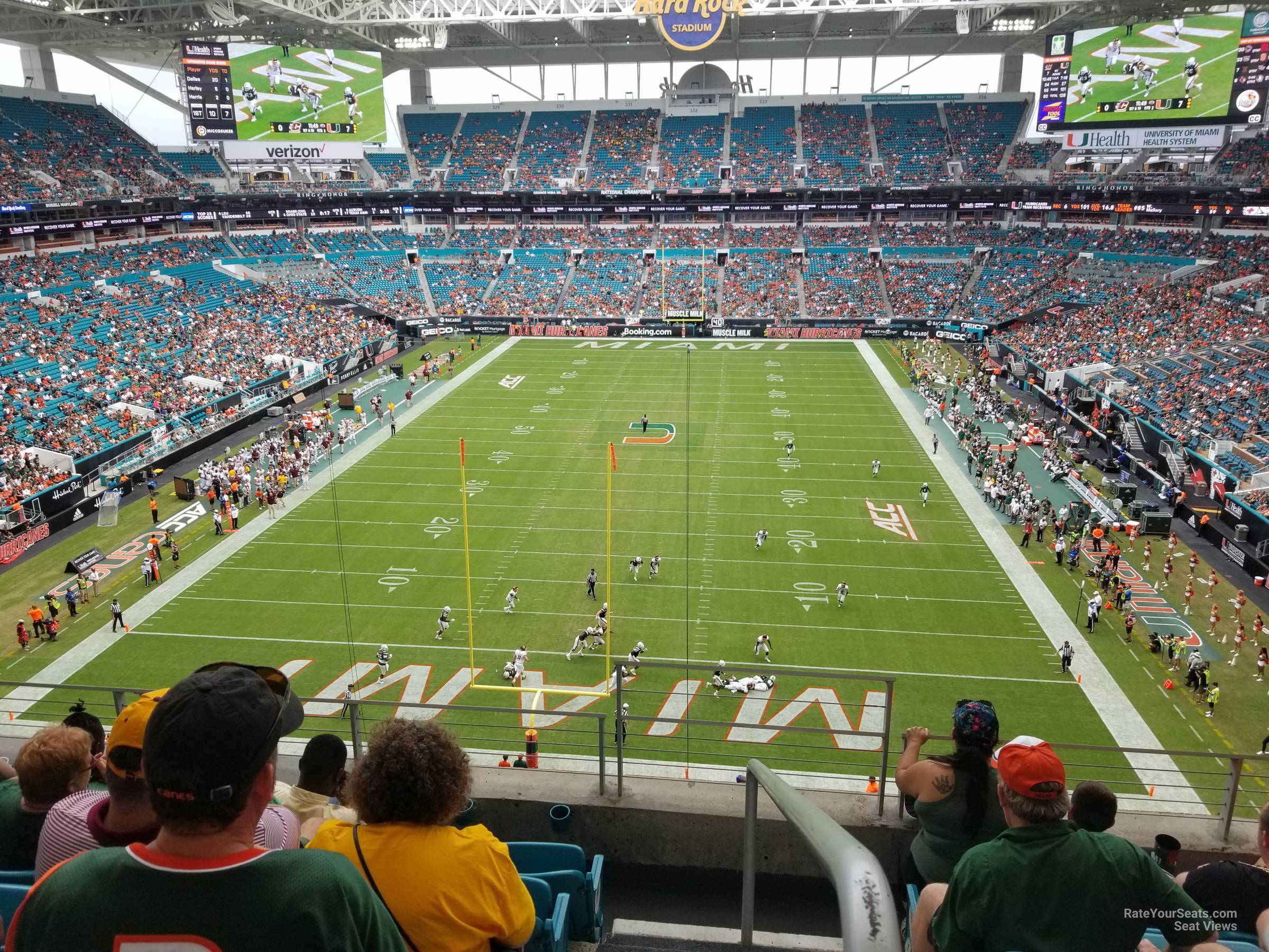 section 304, row 5 seat view  for football - hard rock stadium