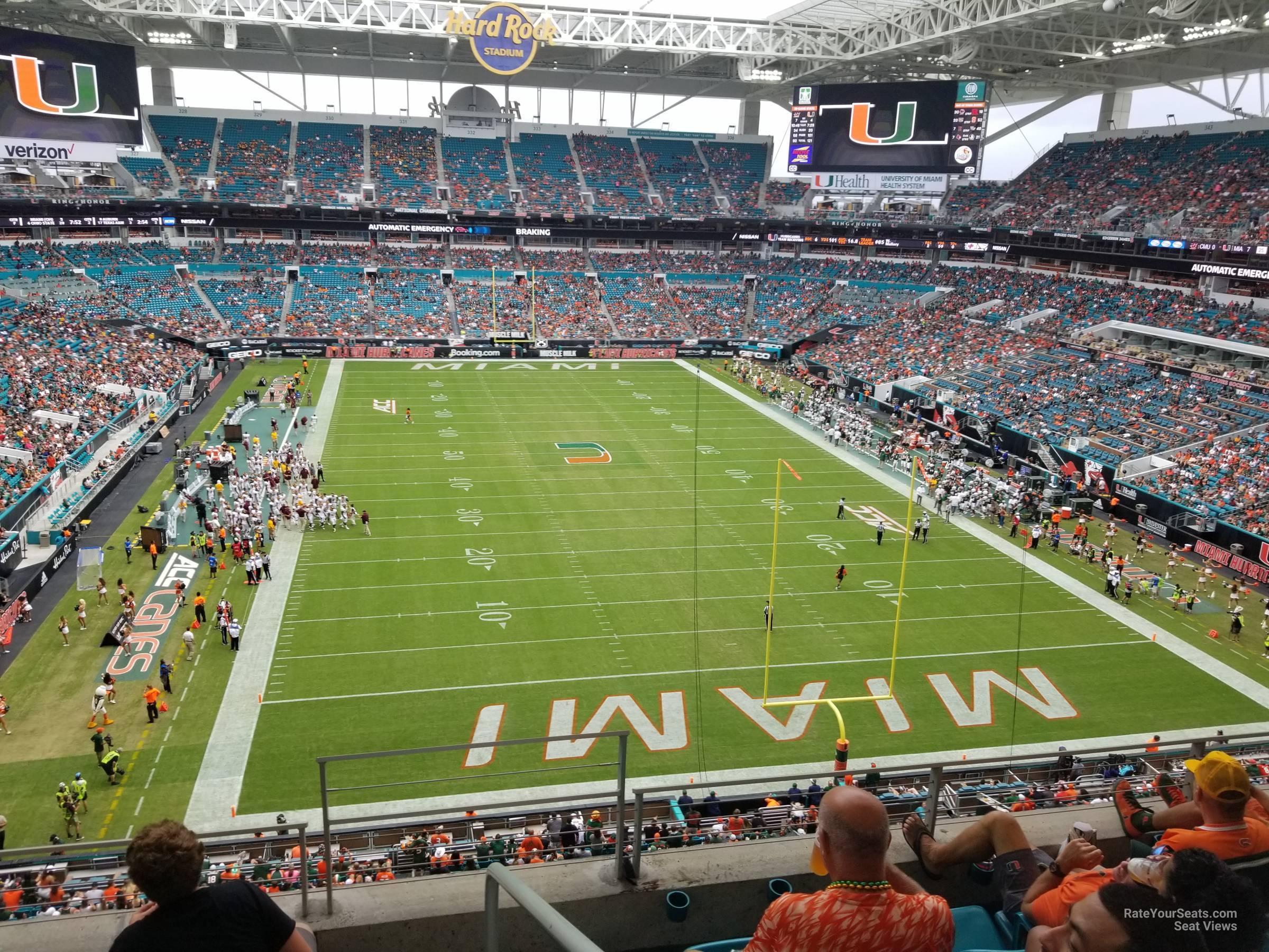 section 306, row 5 seat view  for football - hard rock stadium