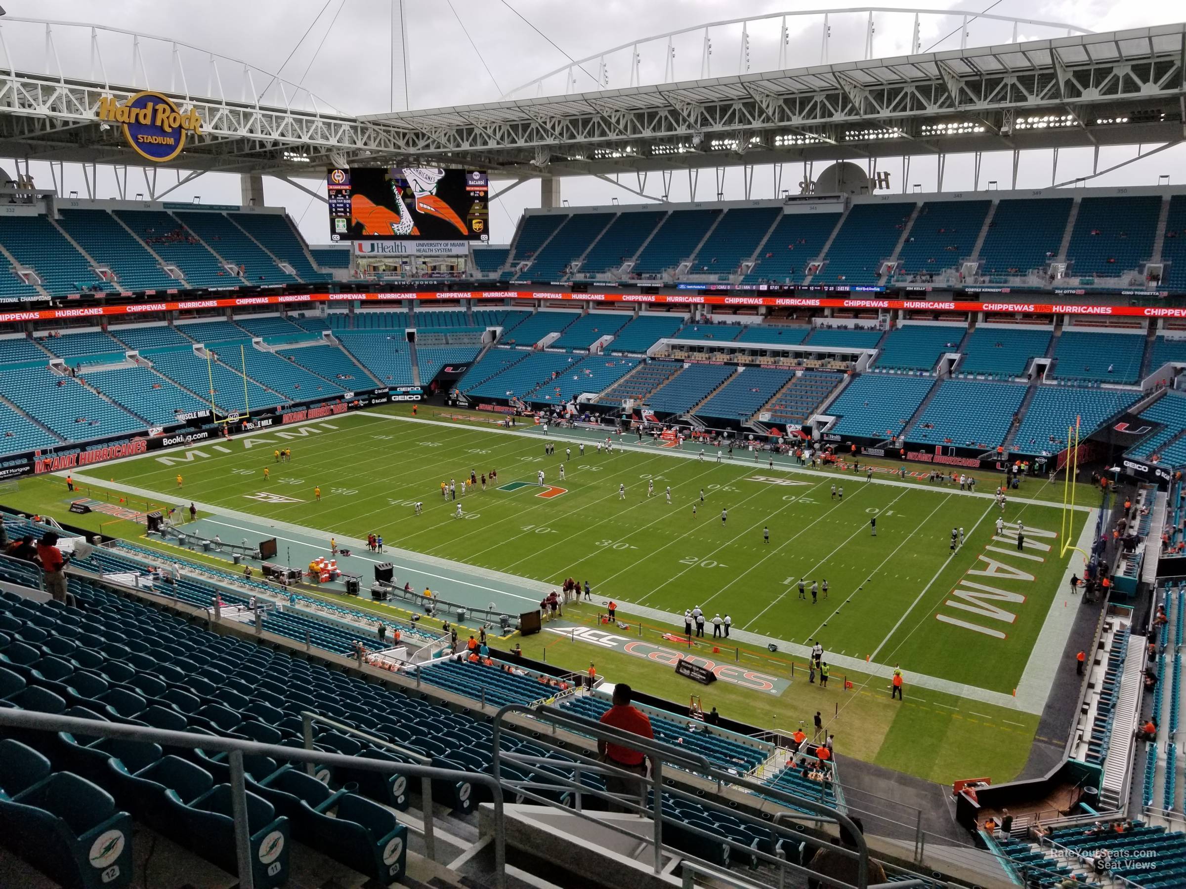 section 313, row 15 seat view  for football - hard rock stadium