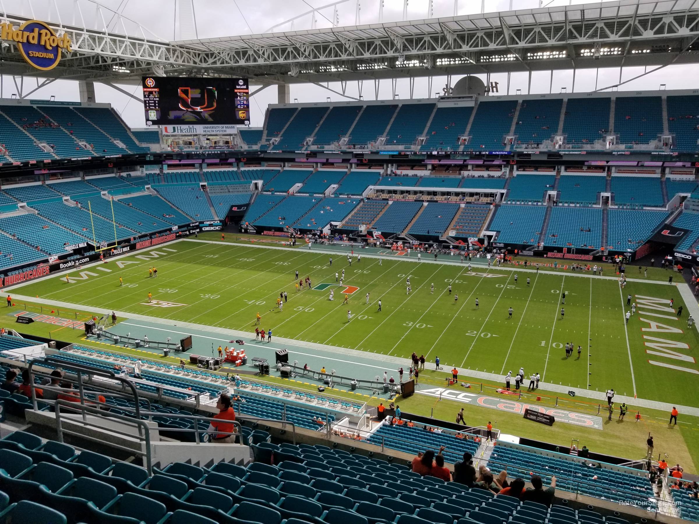 section 315, row 15 seat view  for football - hard rock stadium