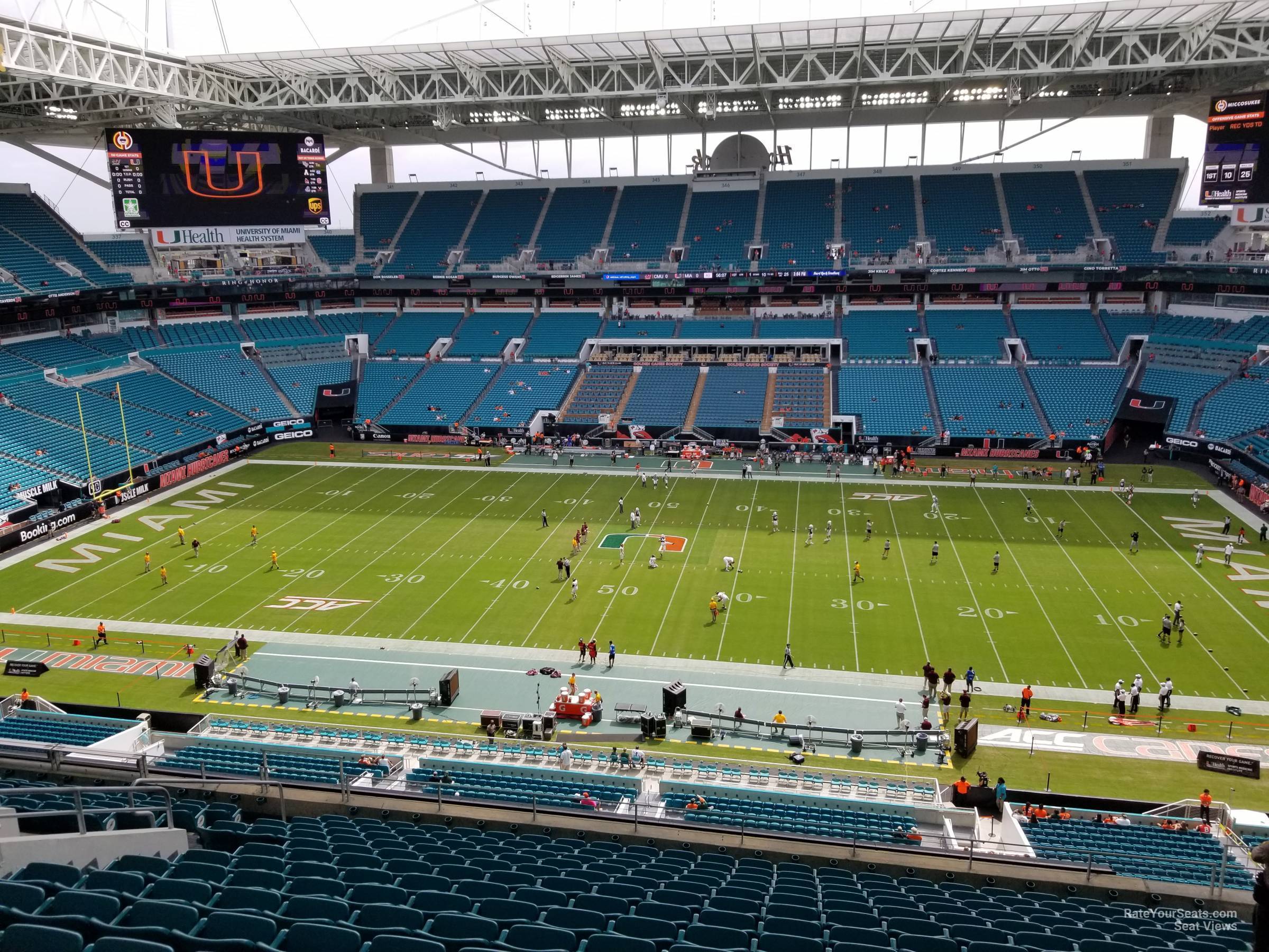 section 317, row 15 seat view  for football - hard rock stadium