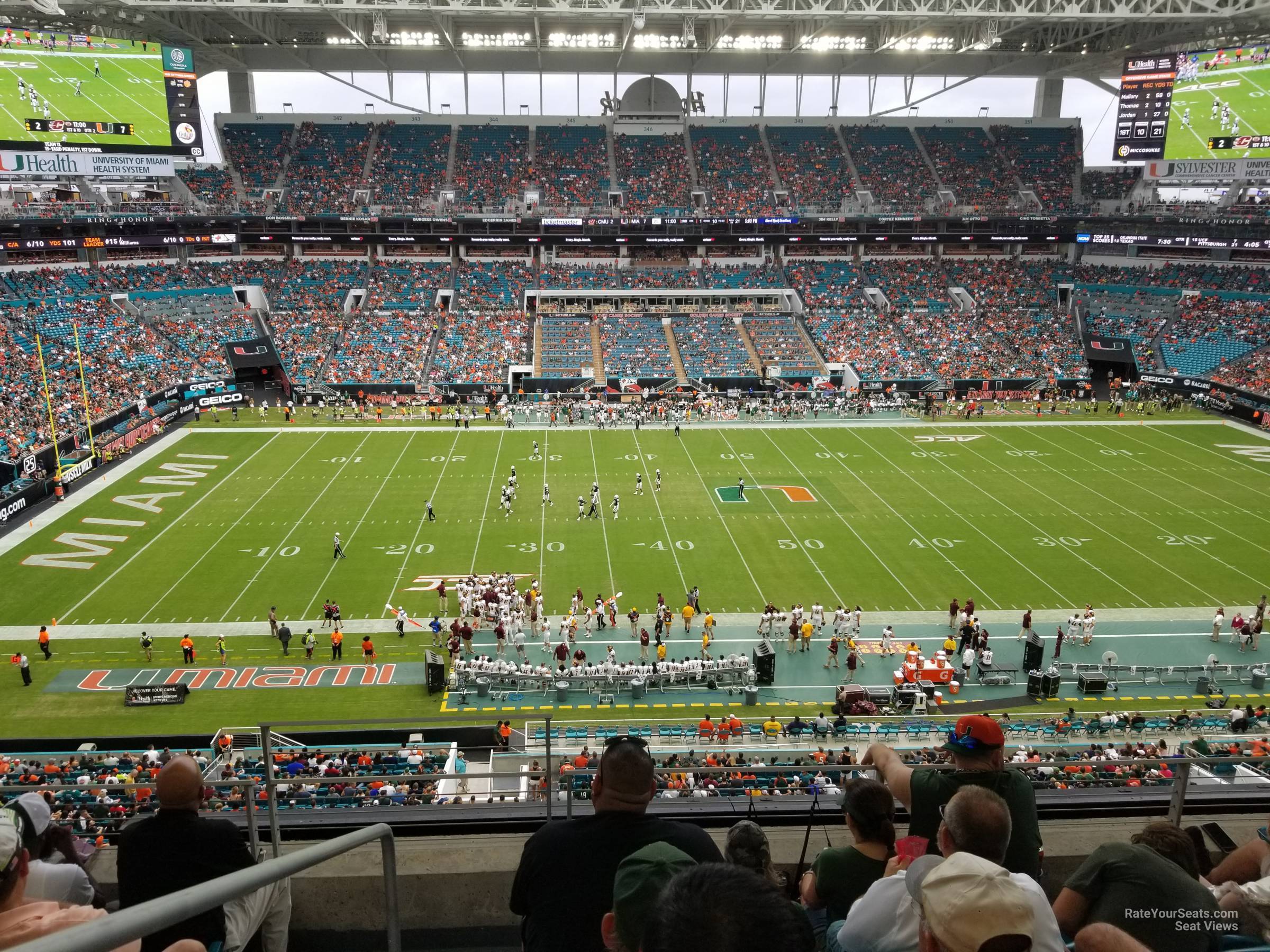 section 319, row 5 seat view  for football - hard rock stadium