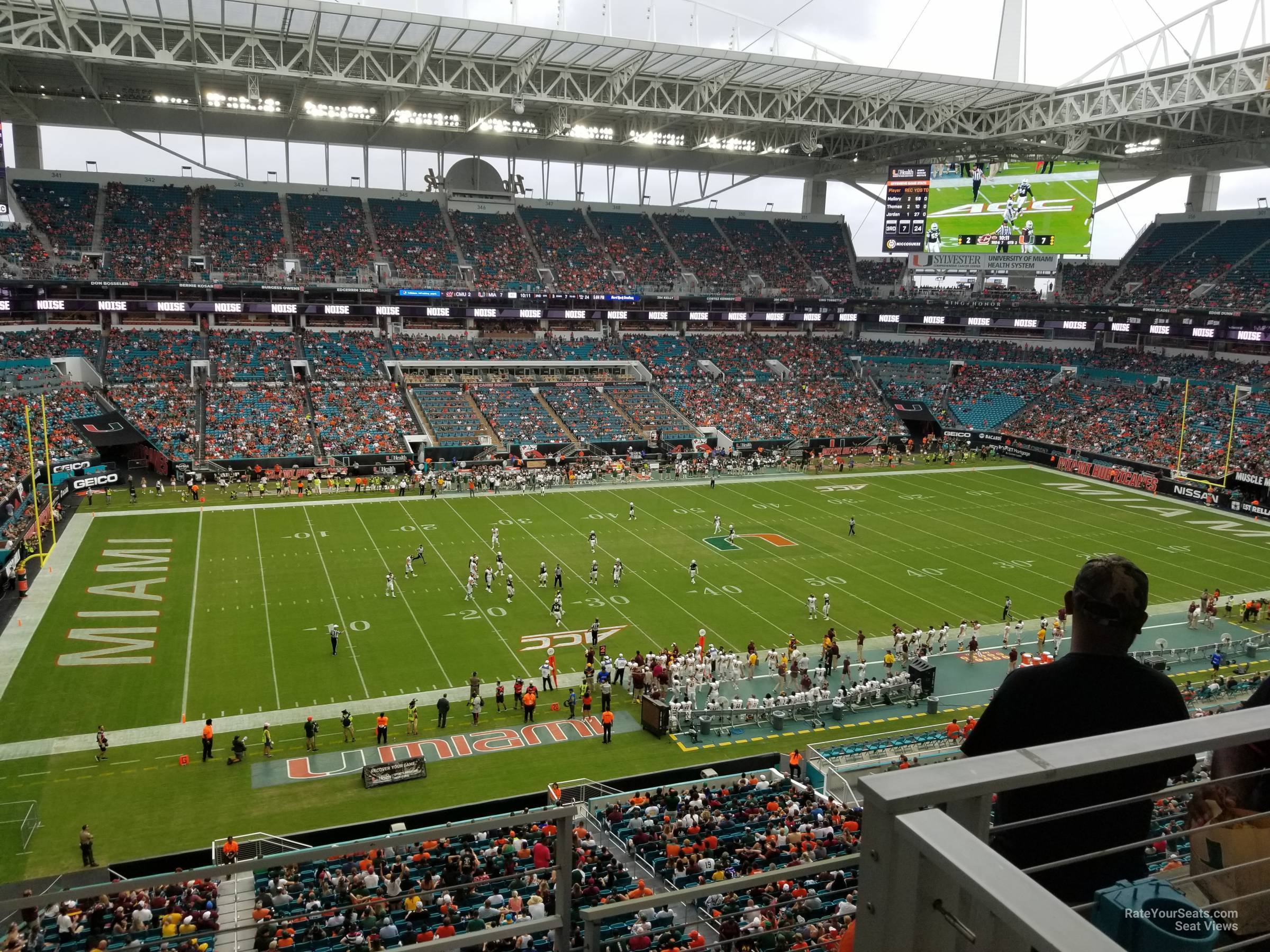 section 321, row 5 seat view  for football - hard rock stadium