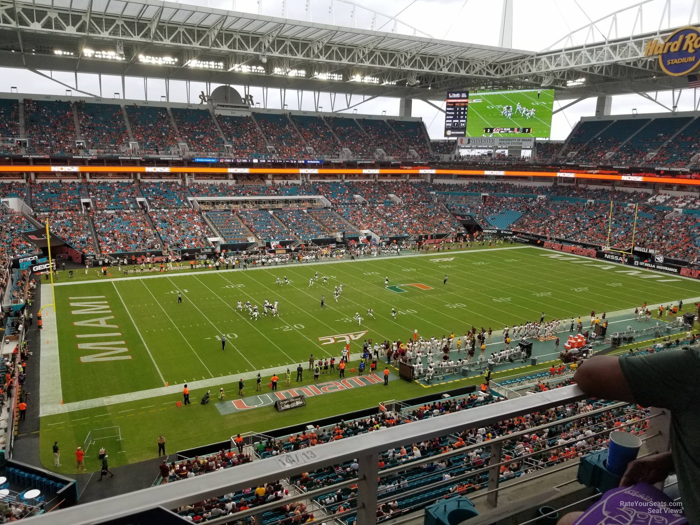 section 322, row 5 seat view  for football - hard rock stadium
