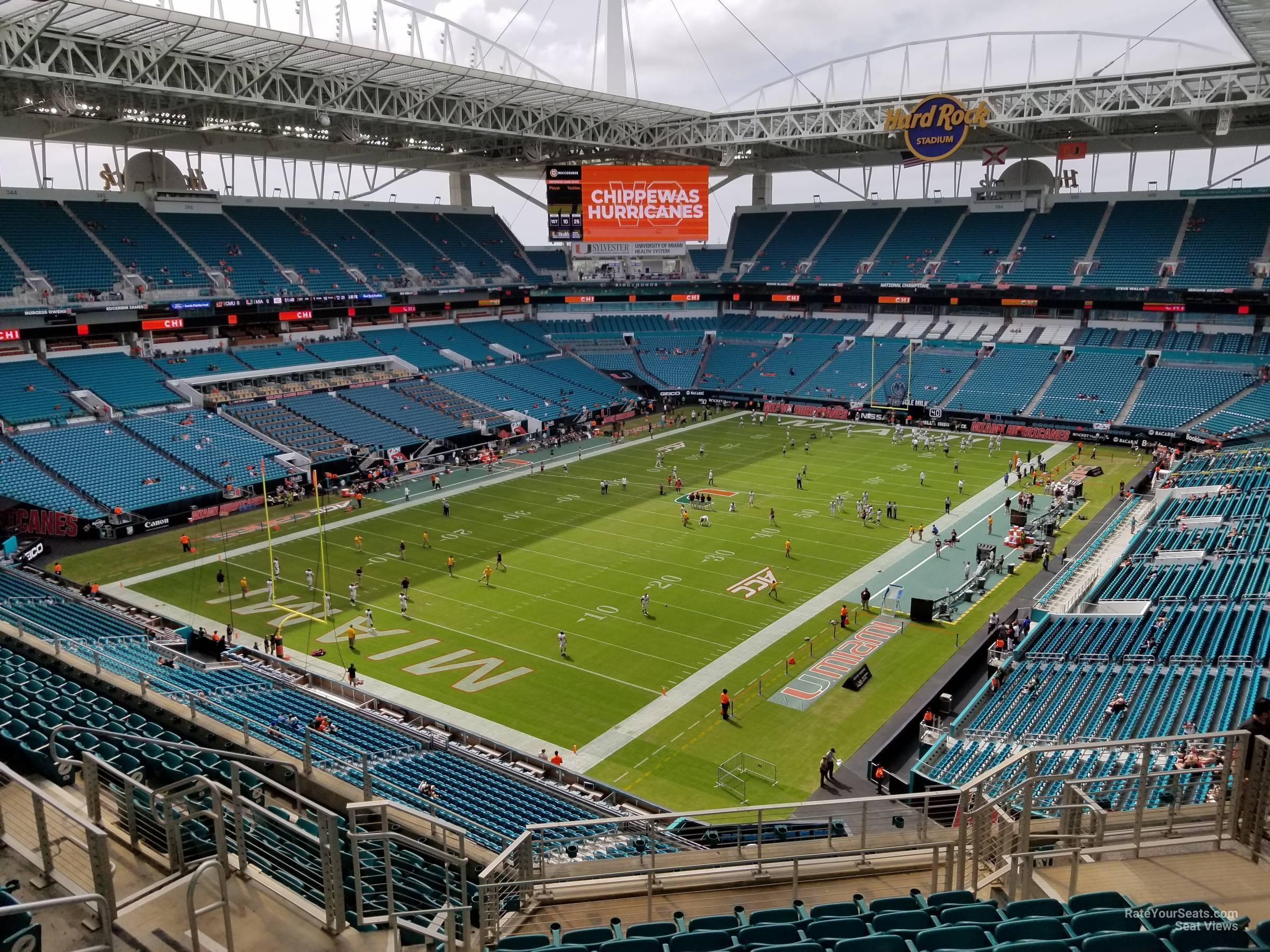 section 327, row 14 seat view  for football - hard rock stadium