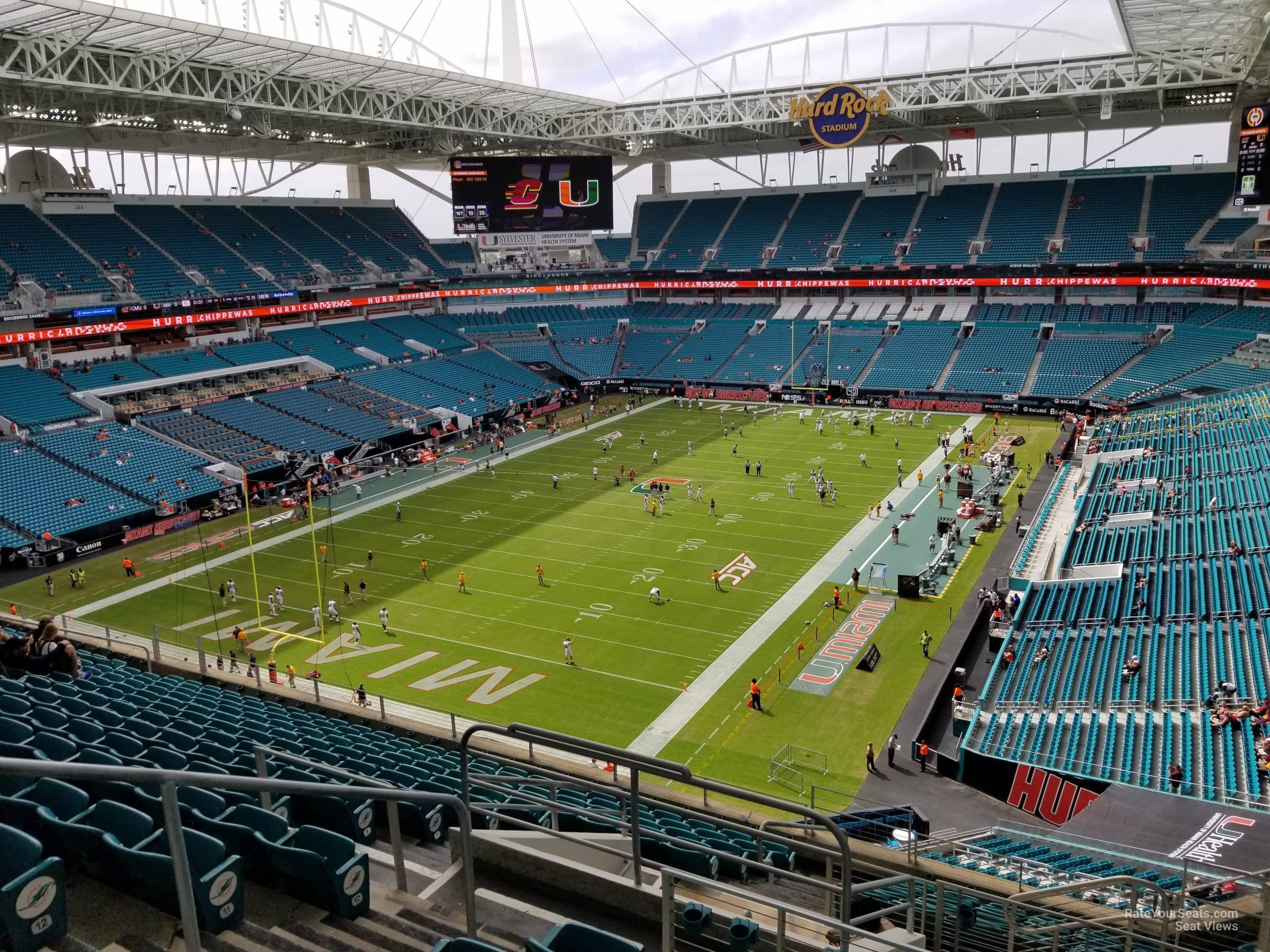 section 328, row 15 seat view  for football - hard rock stadium