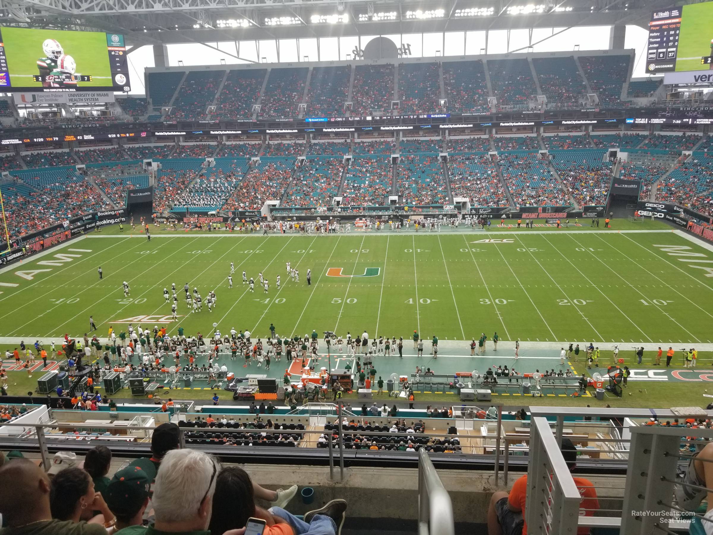 section 345, row 5 seat view  for football - hard rock stadium