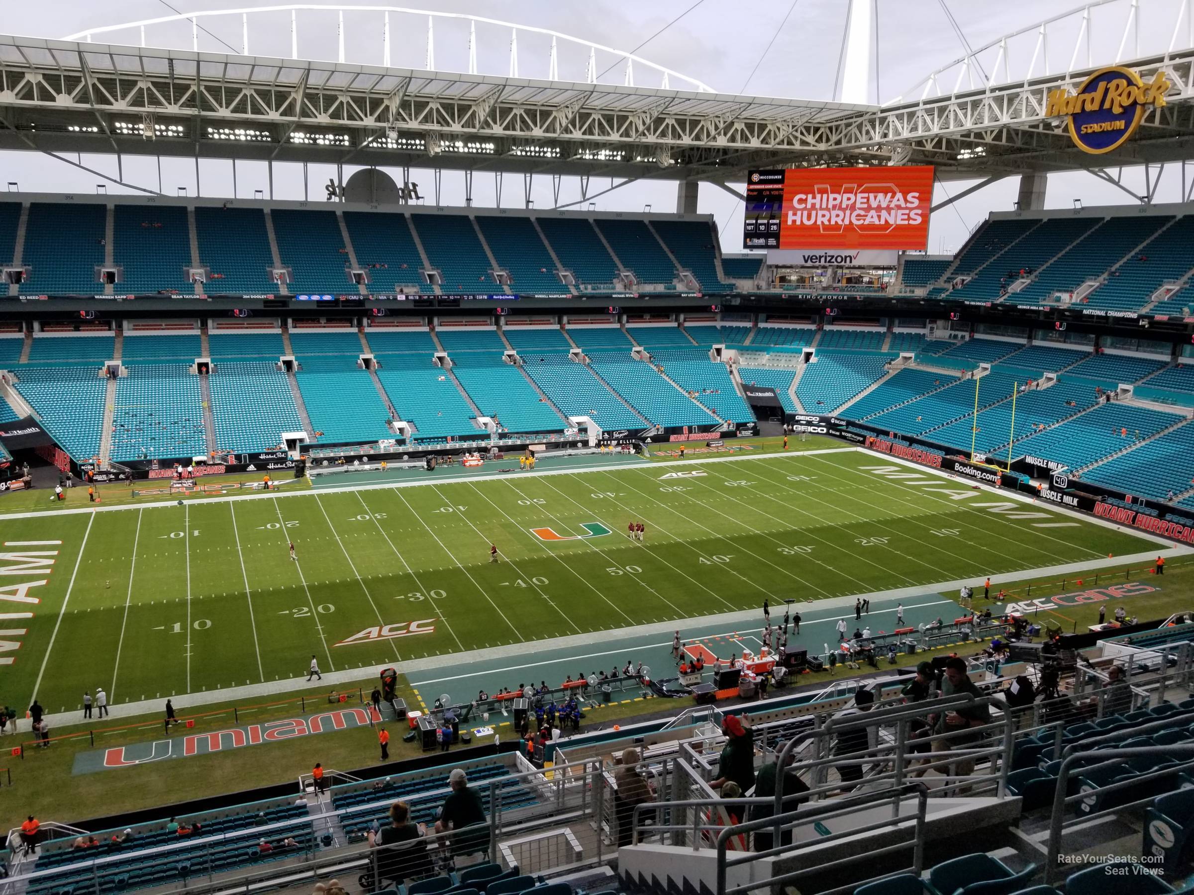 section 349, row 15 seat view  for football - hard rock stadium