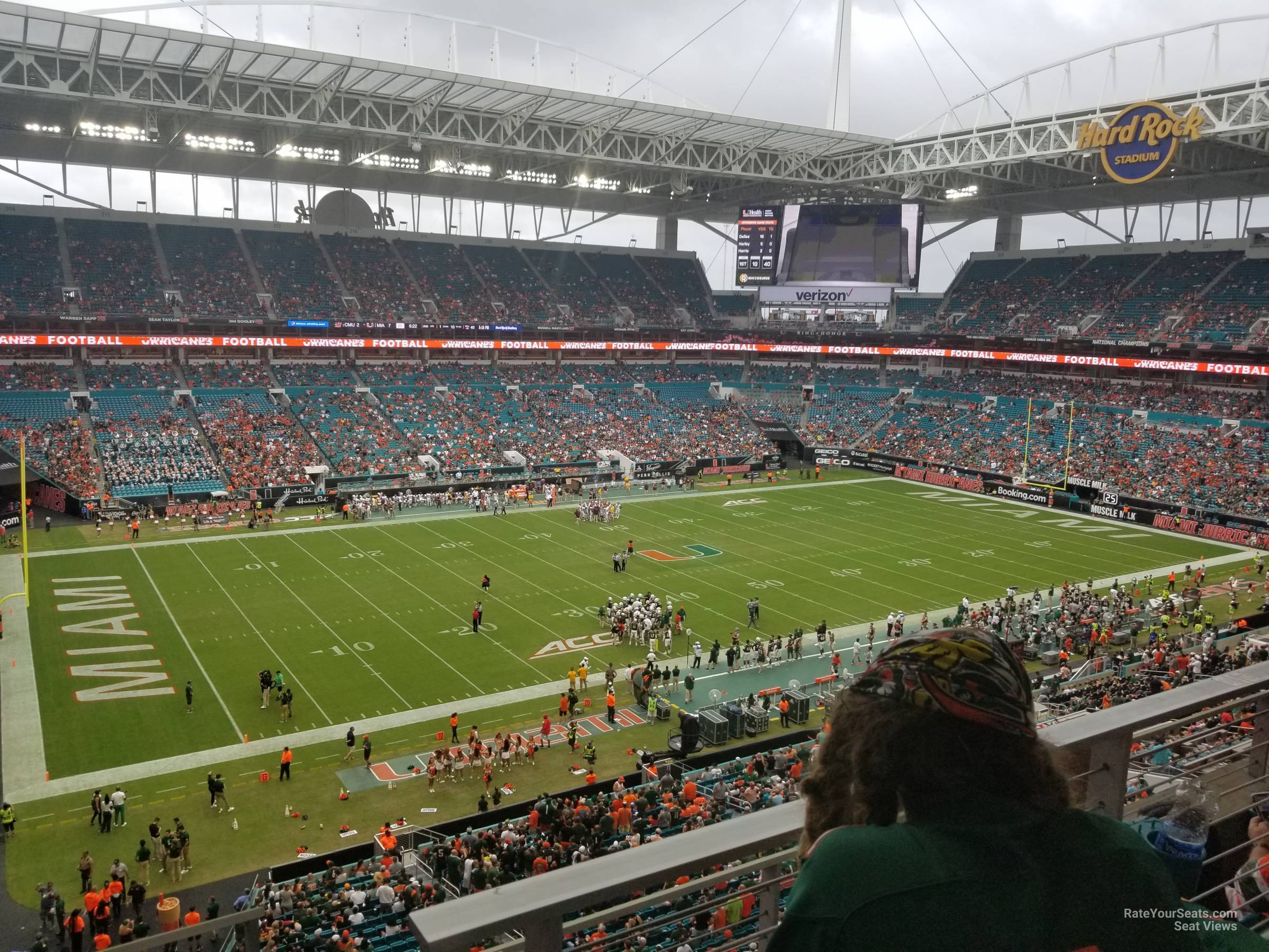 section 350, row 5 seat view  for football - hard rock stadium