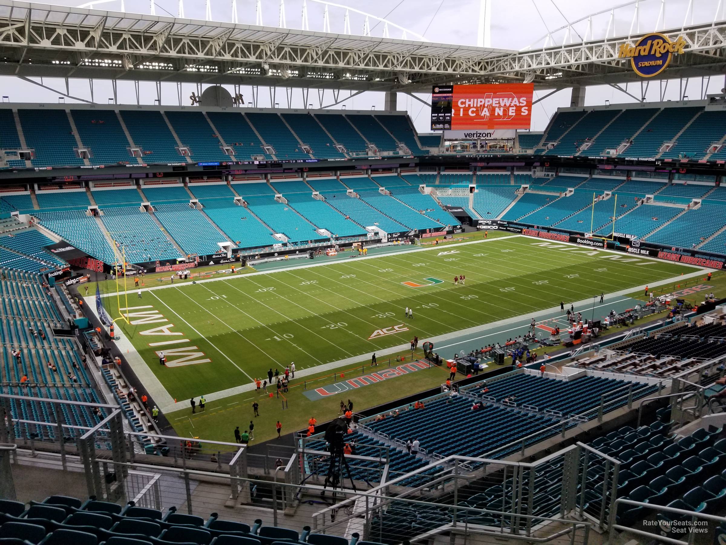section 352, row 14 seat view  for football - hard rock stadium