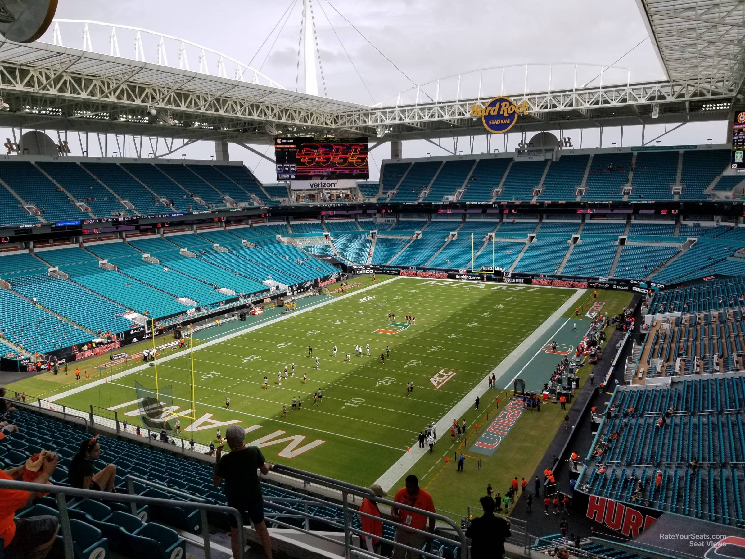 section 356, row 15 seat view  for football - hard rock stadium