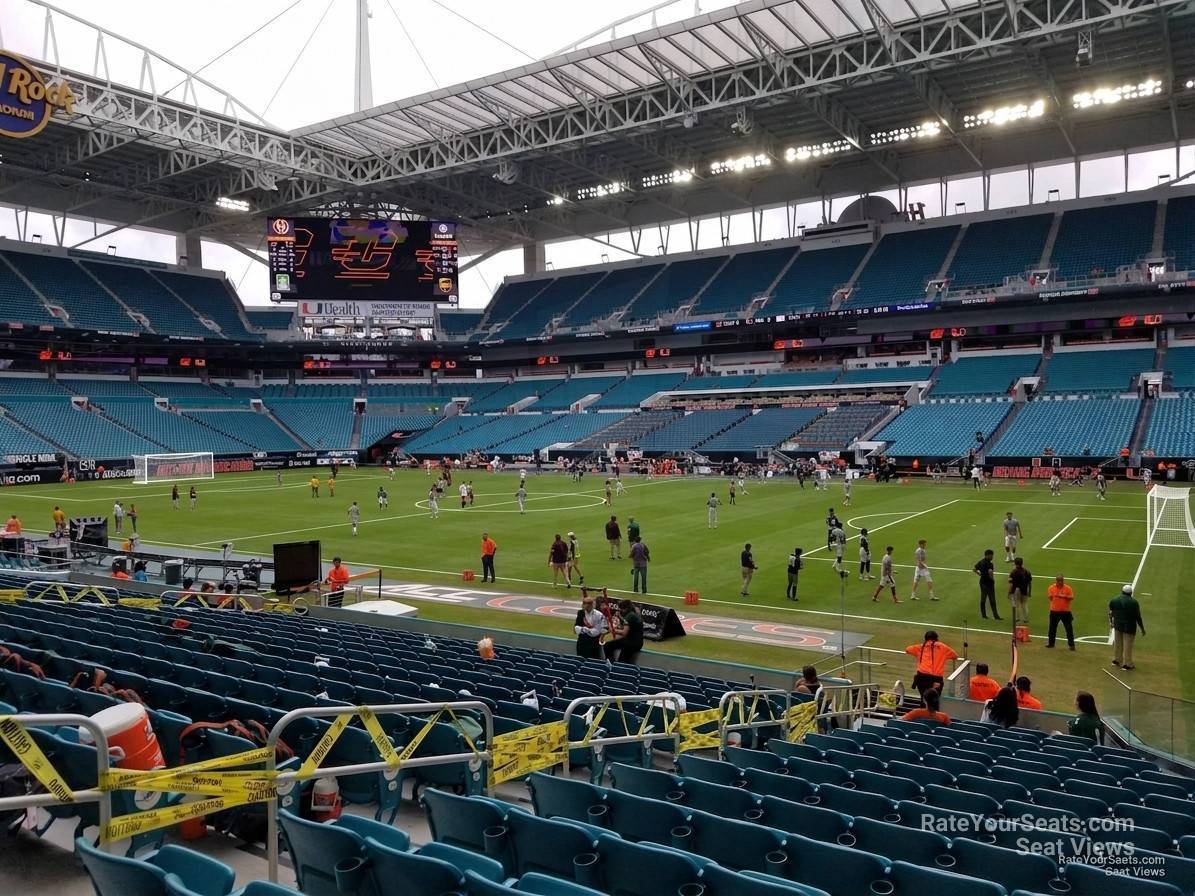 section 114, row 17 seat view  for soccer - hard rock stadium