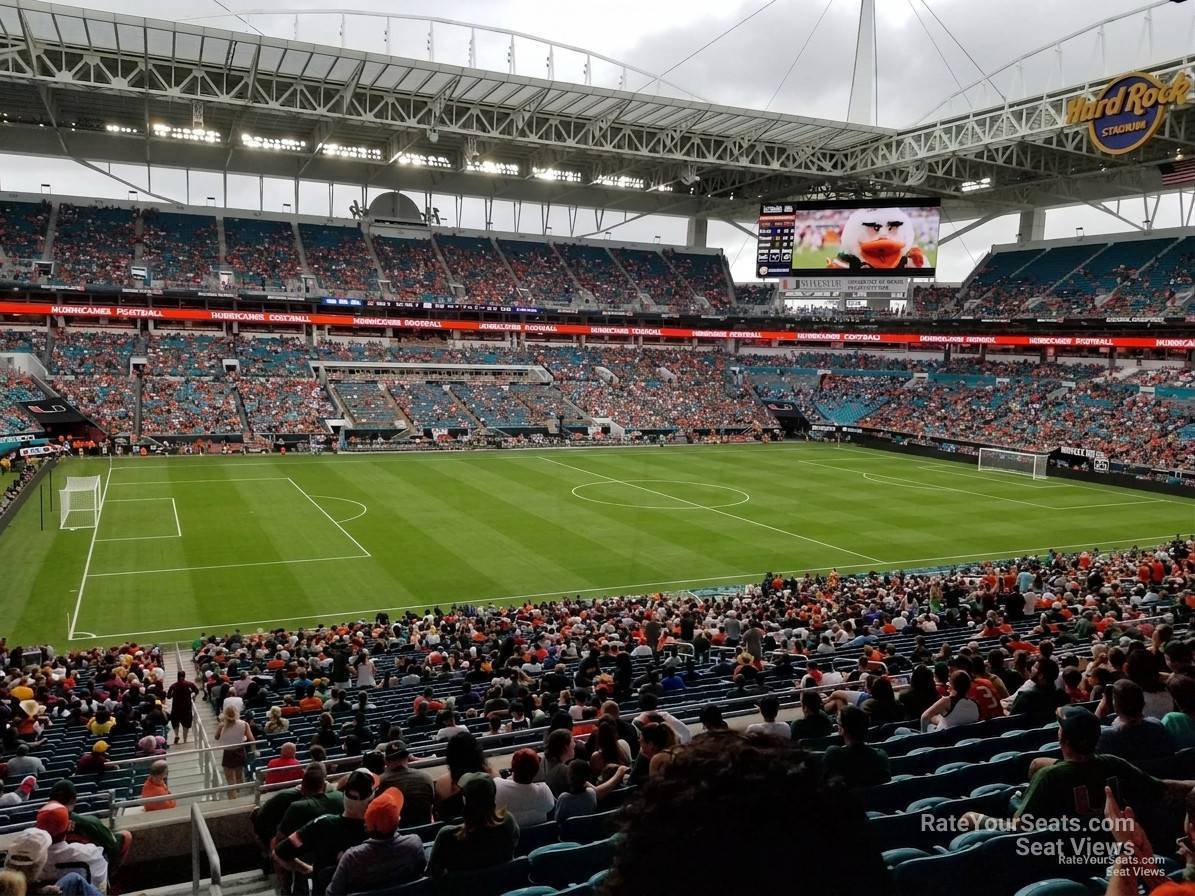section 222, row 10 seat view  for soccer - hard rock stadium