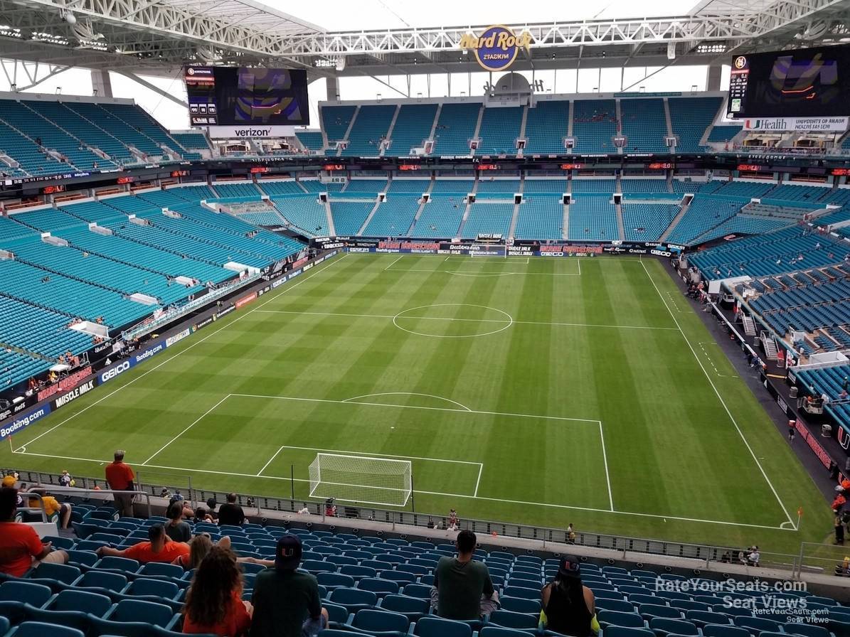 section 303, row 15 seat view  for soccer - hard rock stadium